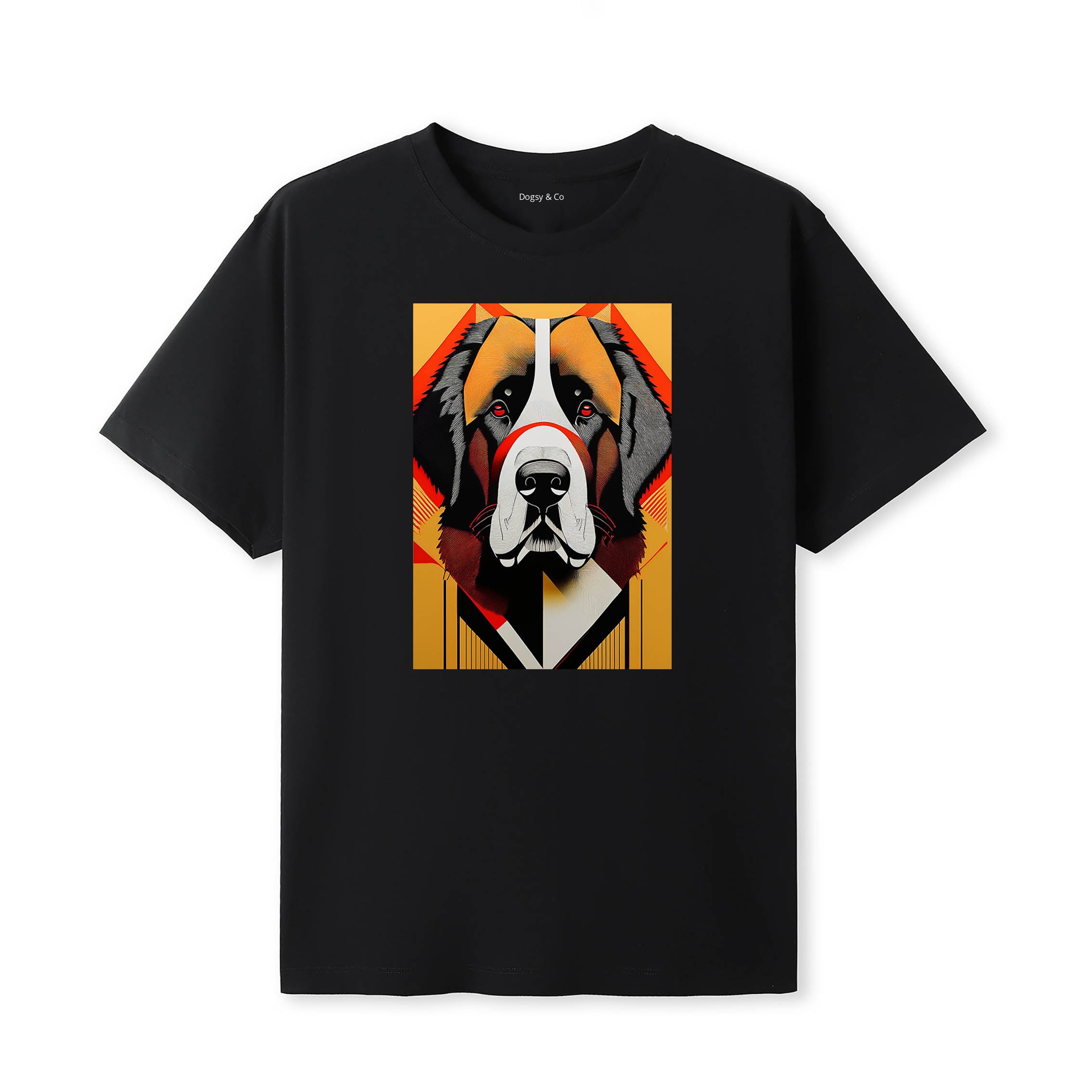 Newfoundland Retro Geo Orange Dog T-Shirt | Dogsy & Co
