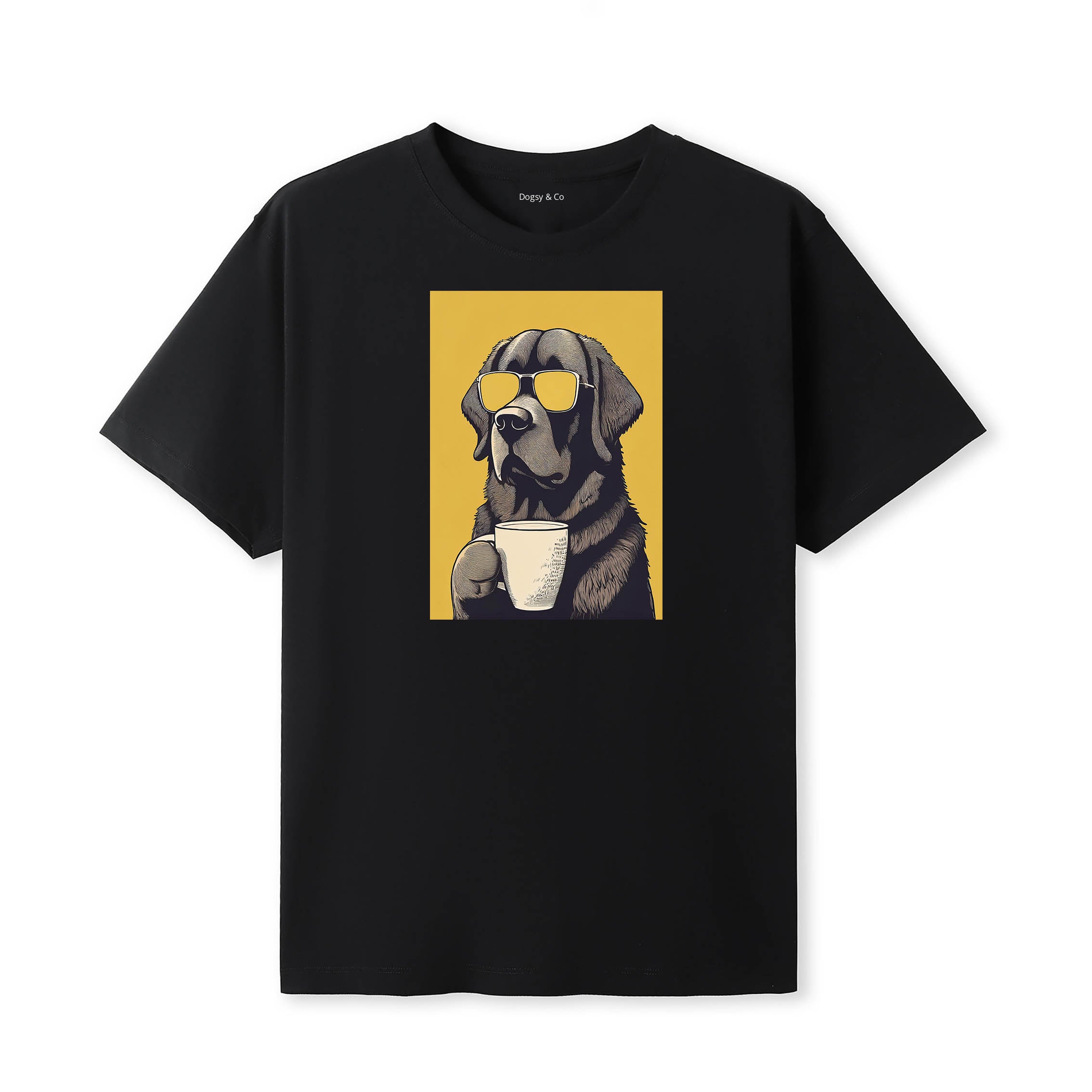 Newfoundland Coffee Dog T-Shirt Black