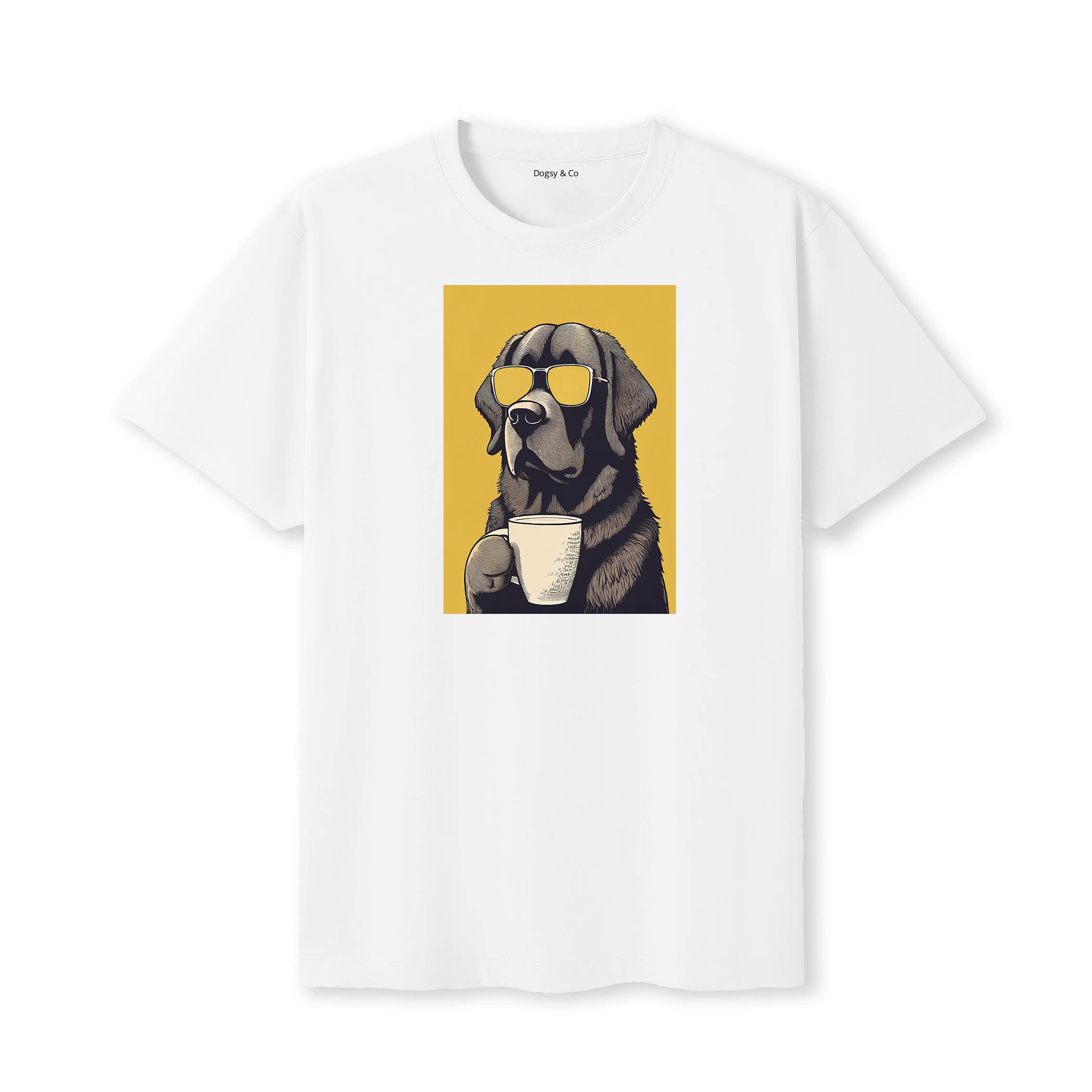 Newfoundland Coffee Dog T-Shirt White