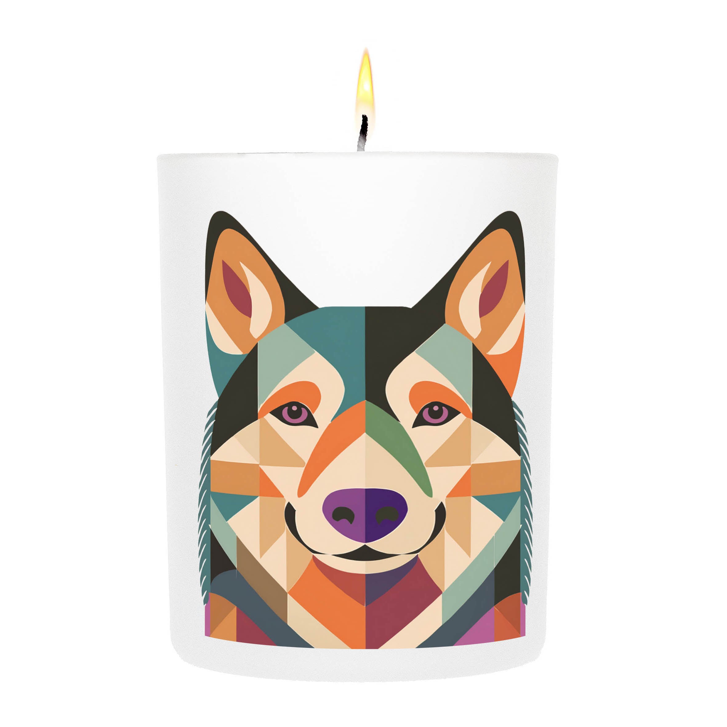 Norwegian Elkhound Graphic Bold Dog Candle