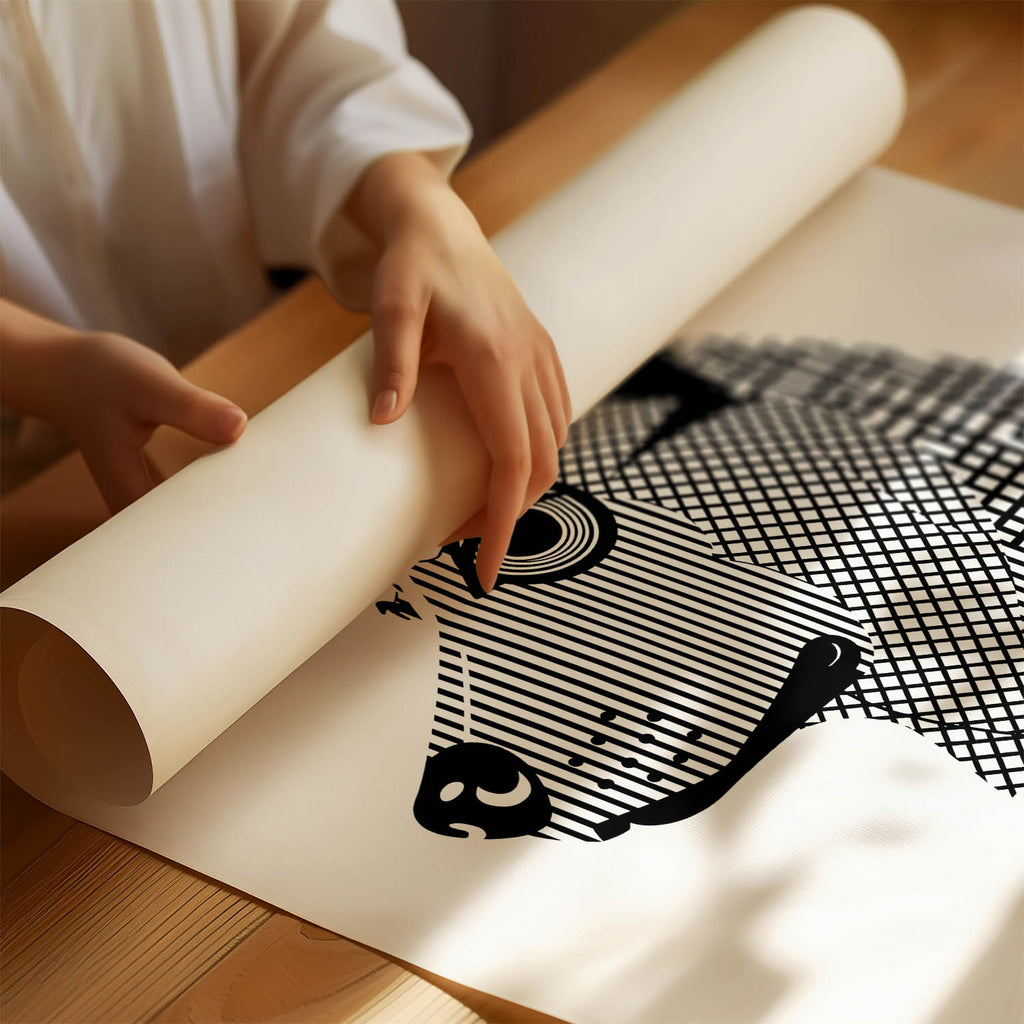 Norwegian Elkhound Geometric Line Art mockup