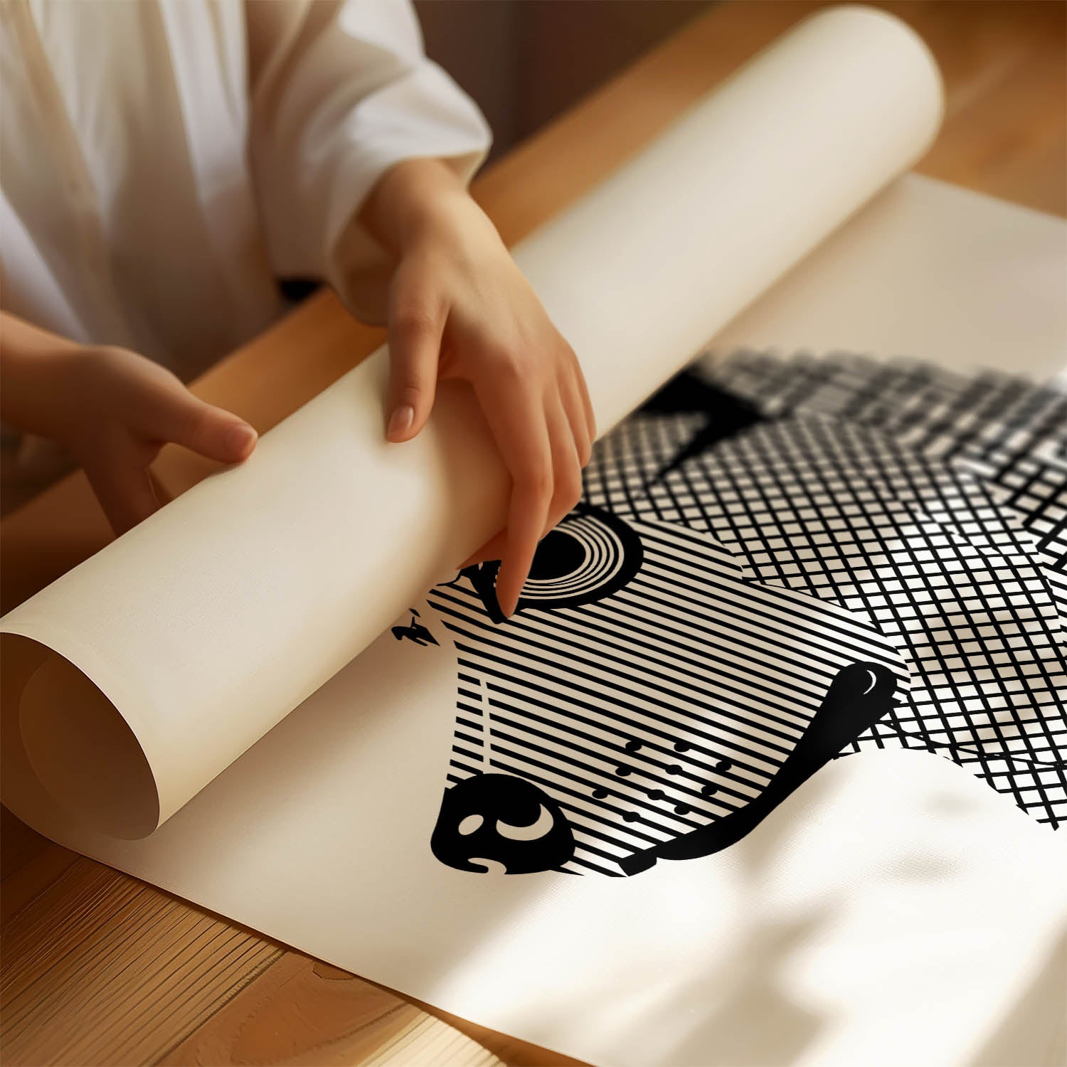 Norwegian Elkhound Geometric Line Art mockup