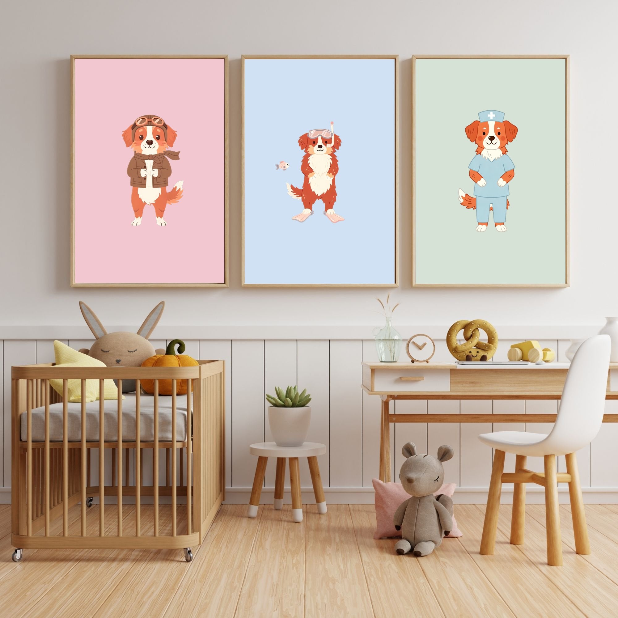 Nova Scotia Duck Tolling Retriever Kids Nursery Wall Art Print Bundle — 22 Dog Costume Designs, 5 Colours, 6 Print Sizes | Digital Download