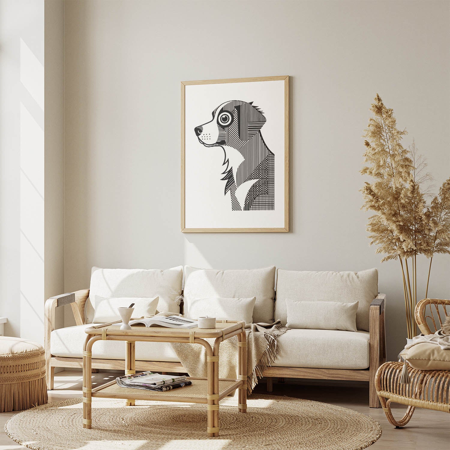 Nova Scotia Duck Tolling Retriever Geometric Line Art mockup