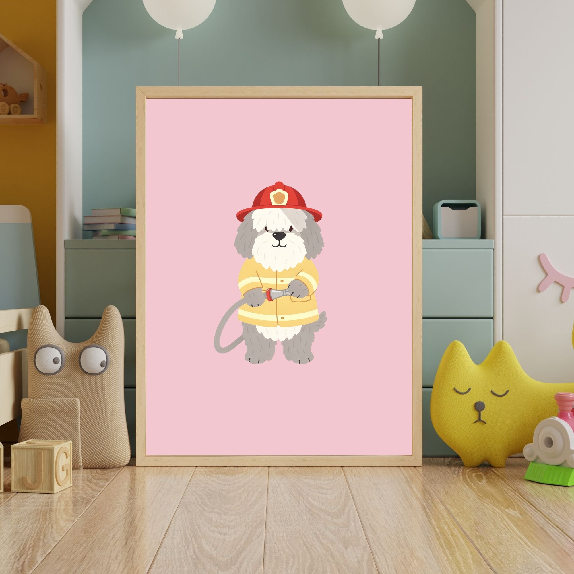 Old English Sheepdog Kids Nursery Wall Art Print Bundle — 22 Dog Costume Designs, 5 Colours, 6 Print Sizes | Digital Download