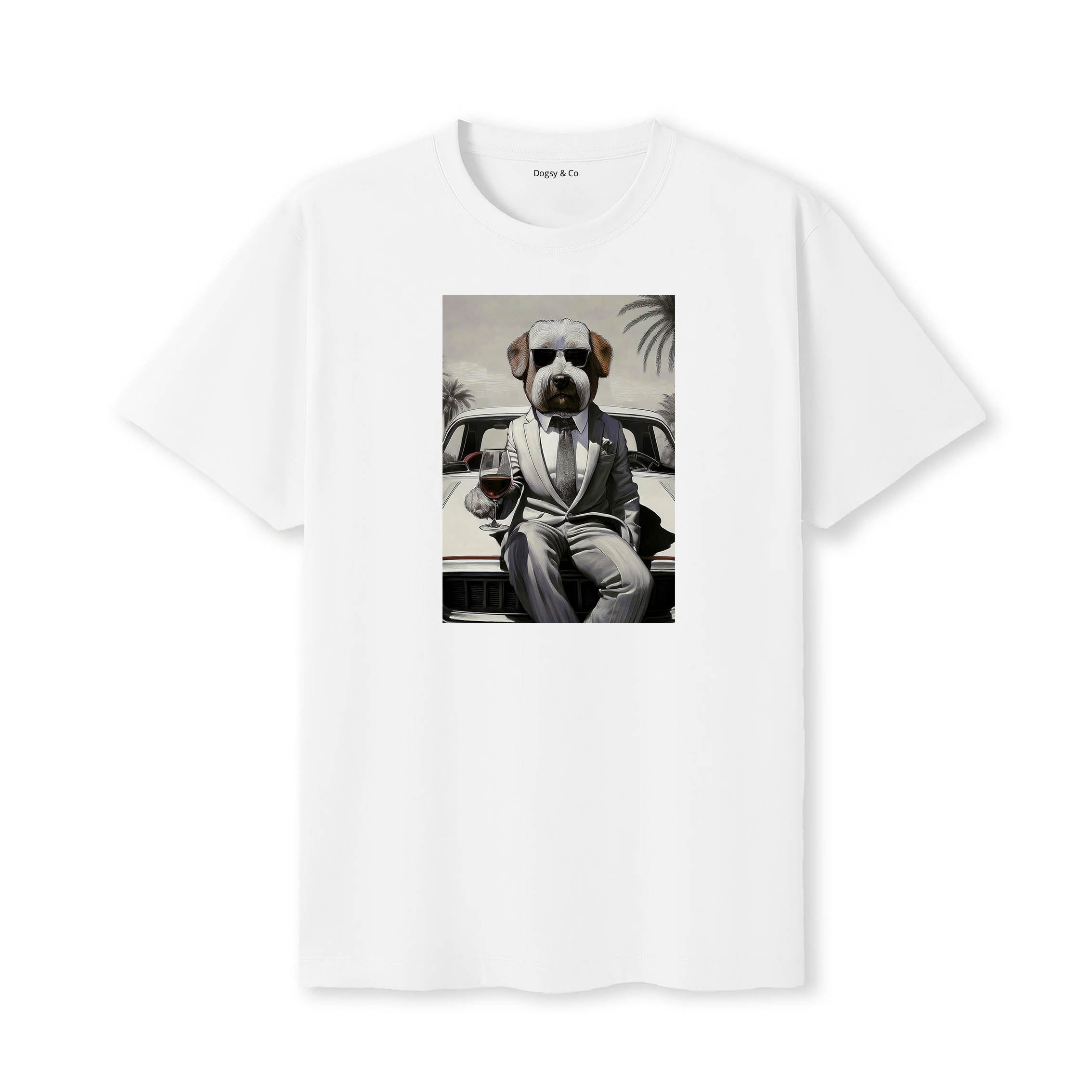 Old English Sheepdog distinguished gentleman dog t-shirt - white