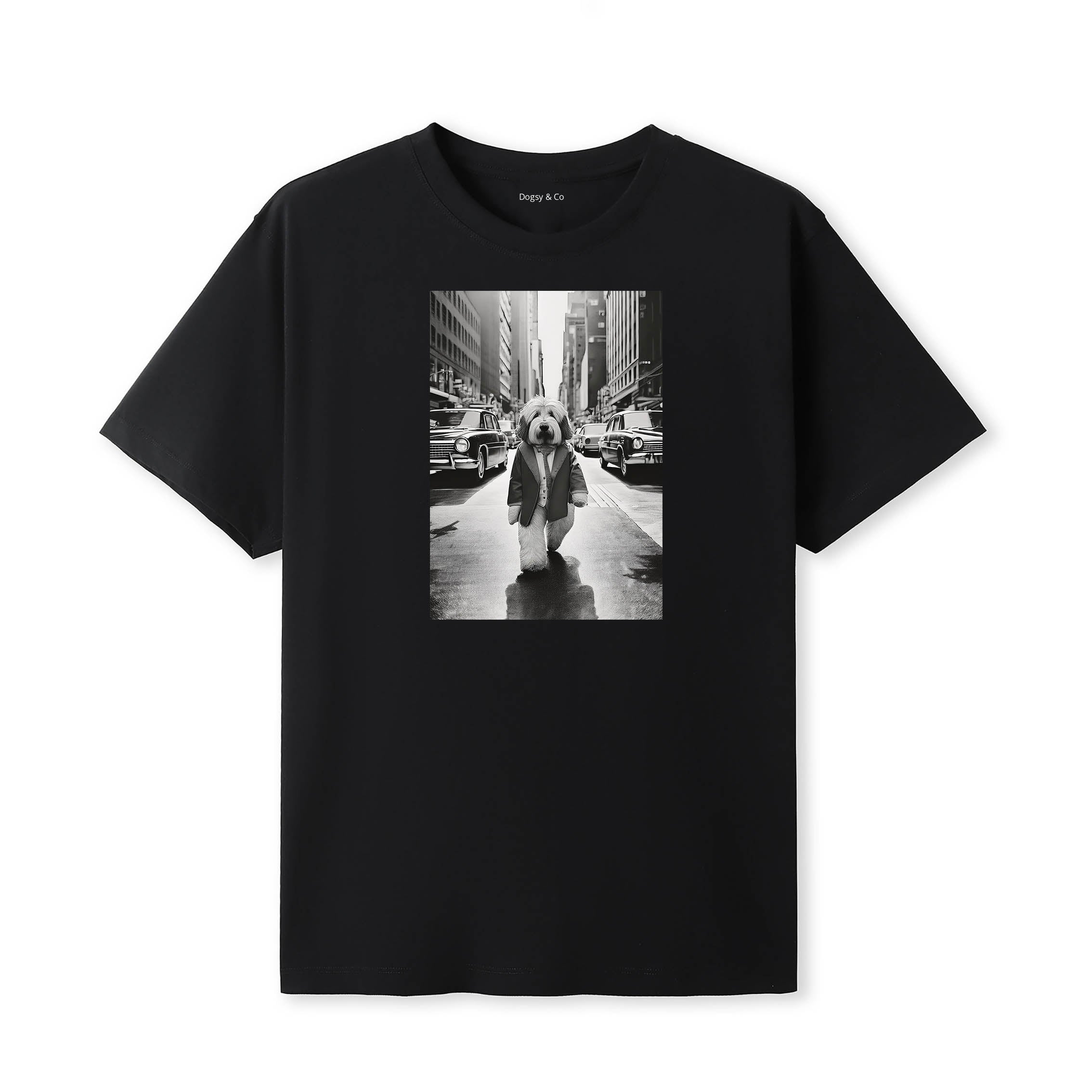 Old English Sheepdog Dogsy Dean T-Shirt Black