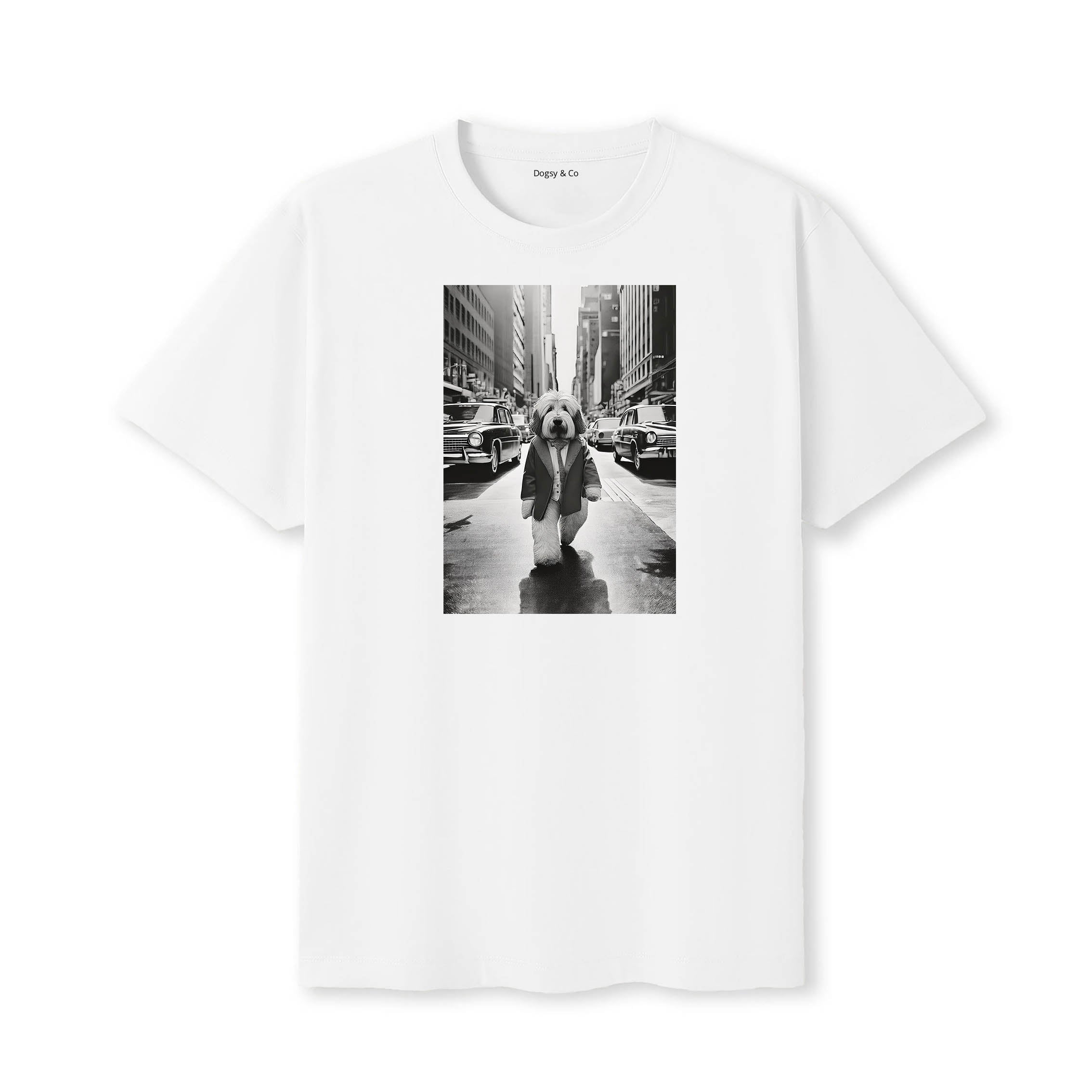 Old English Sheepdog Dogsy Dean T-Shirt White