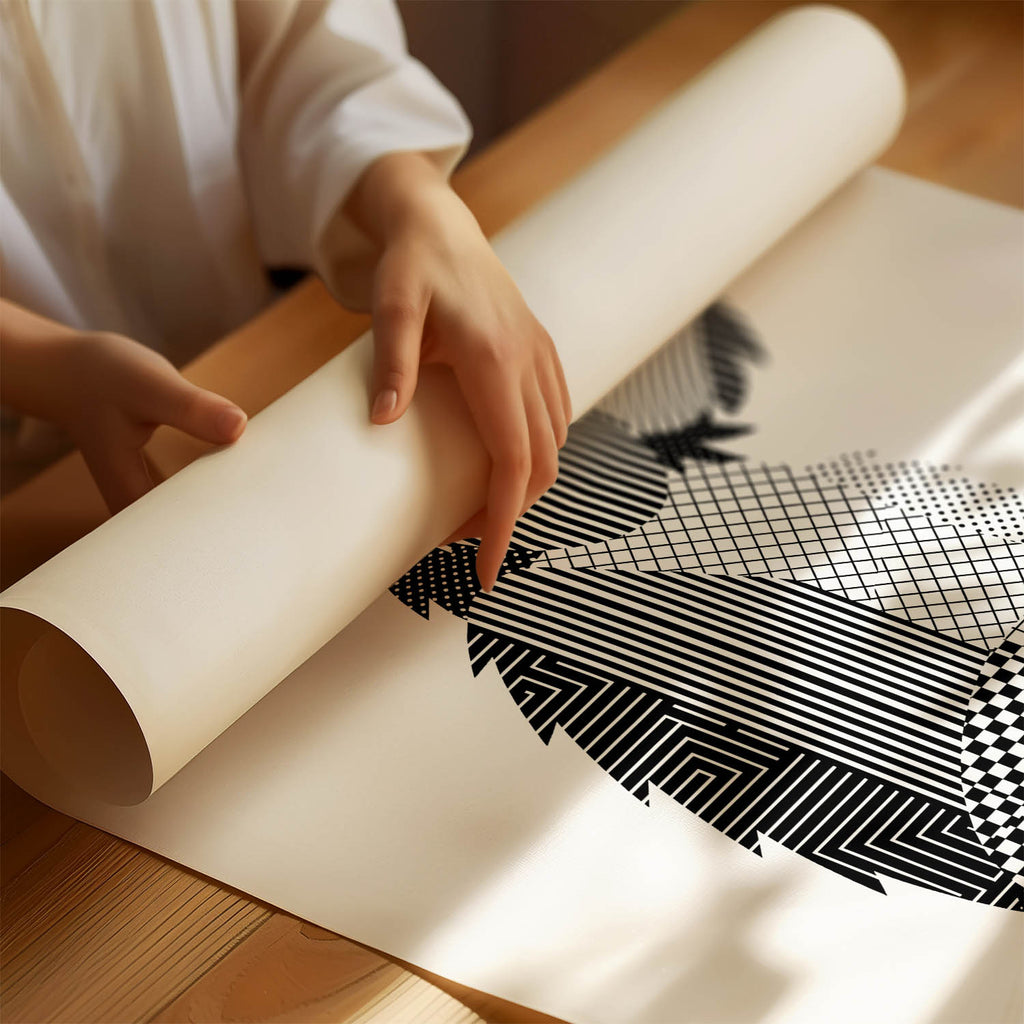 Old English Sheepdog Geometric Line Art mockup