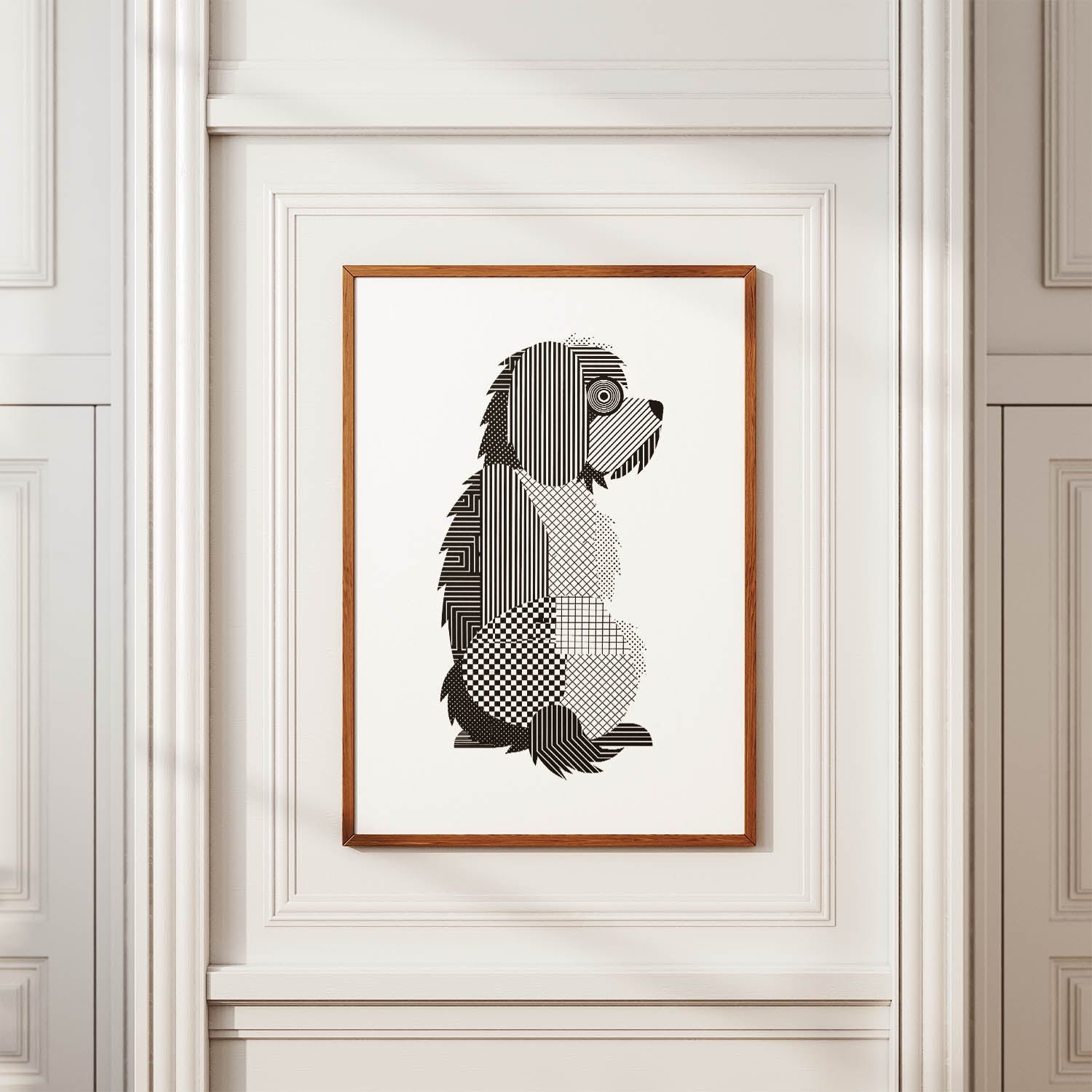 Old English Sheepdog Geometric Line Art mockup