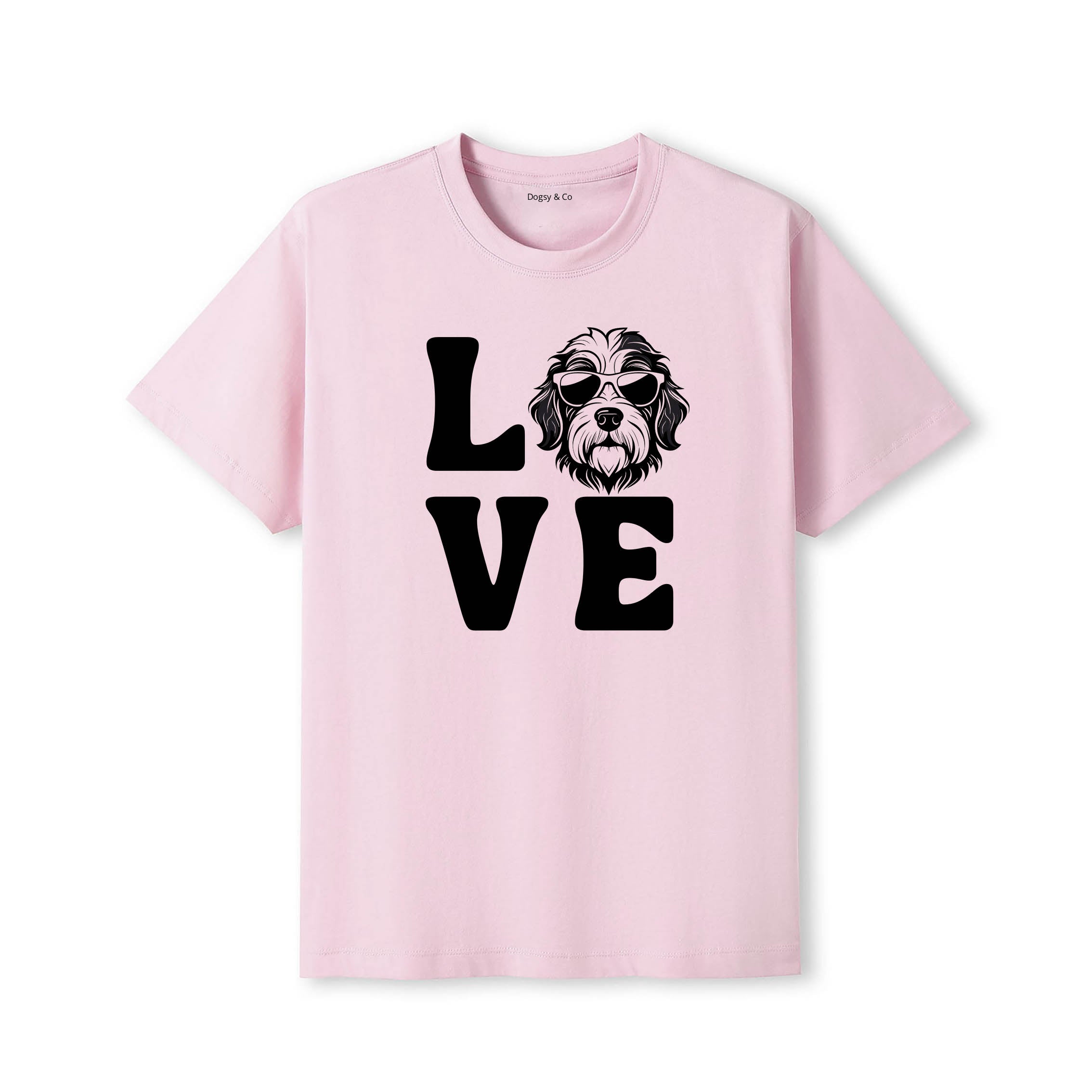 Old English Sheepdog LOVE DOGS Tshirt - Pink
