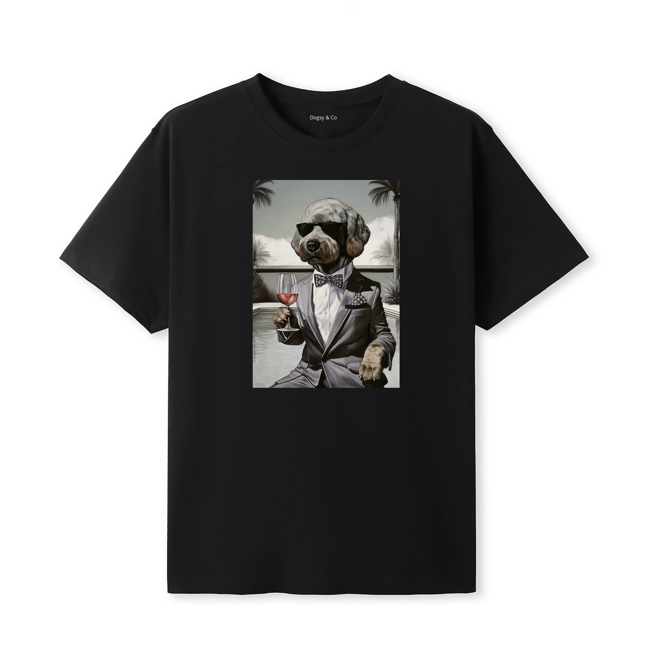 Labradoodle distinguished gentleman dog t-shirt - black