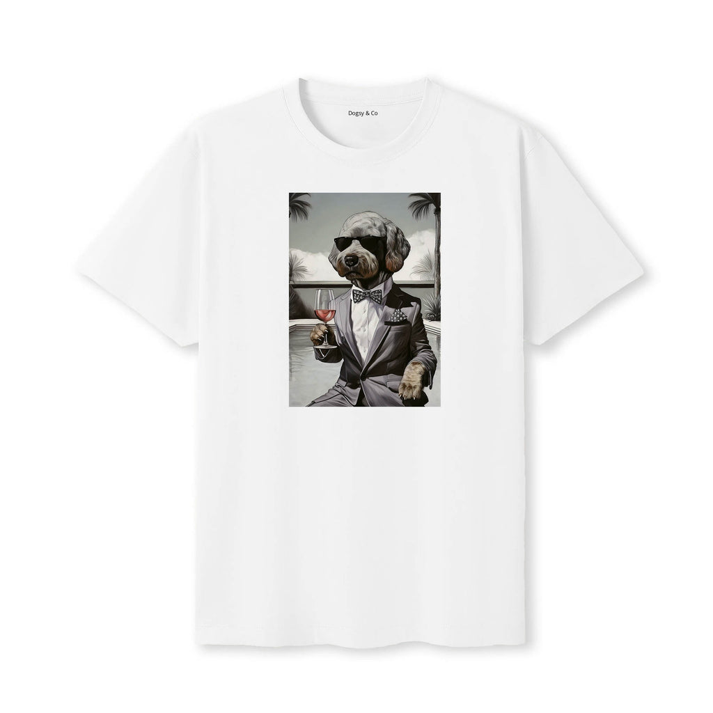 Labradoodle distinguished gentleman dog t-shirt - white