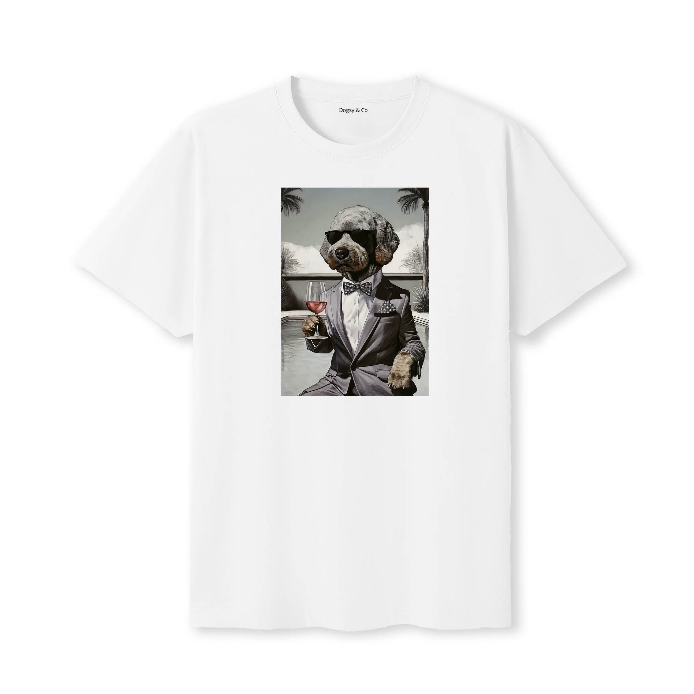 Labradoodle distinguished gentleman dog t-shirt - white