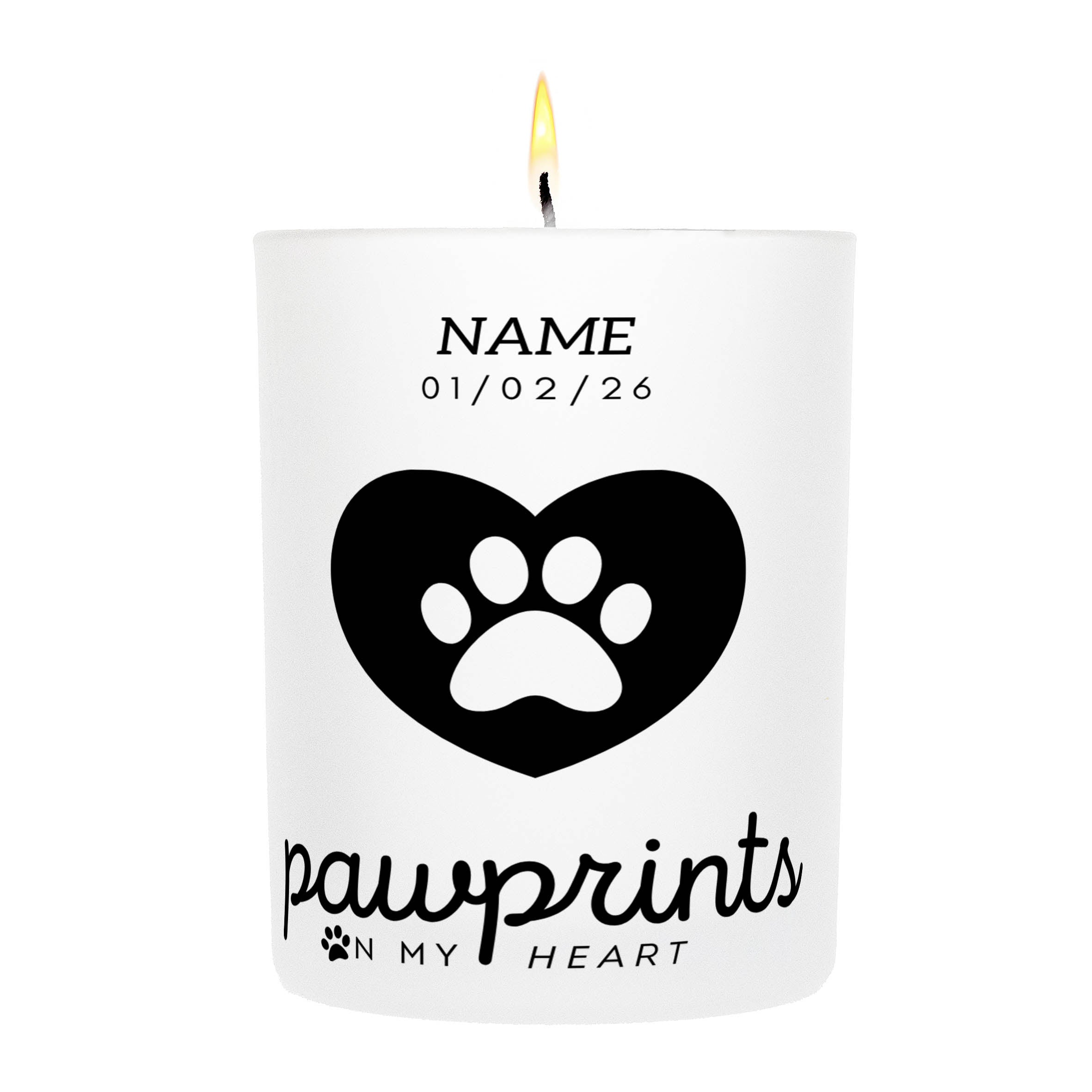 Pawprints On My Heart Custom Candle | Dogsy & Co