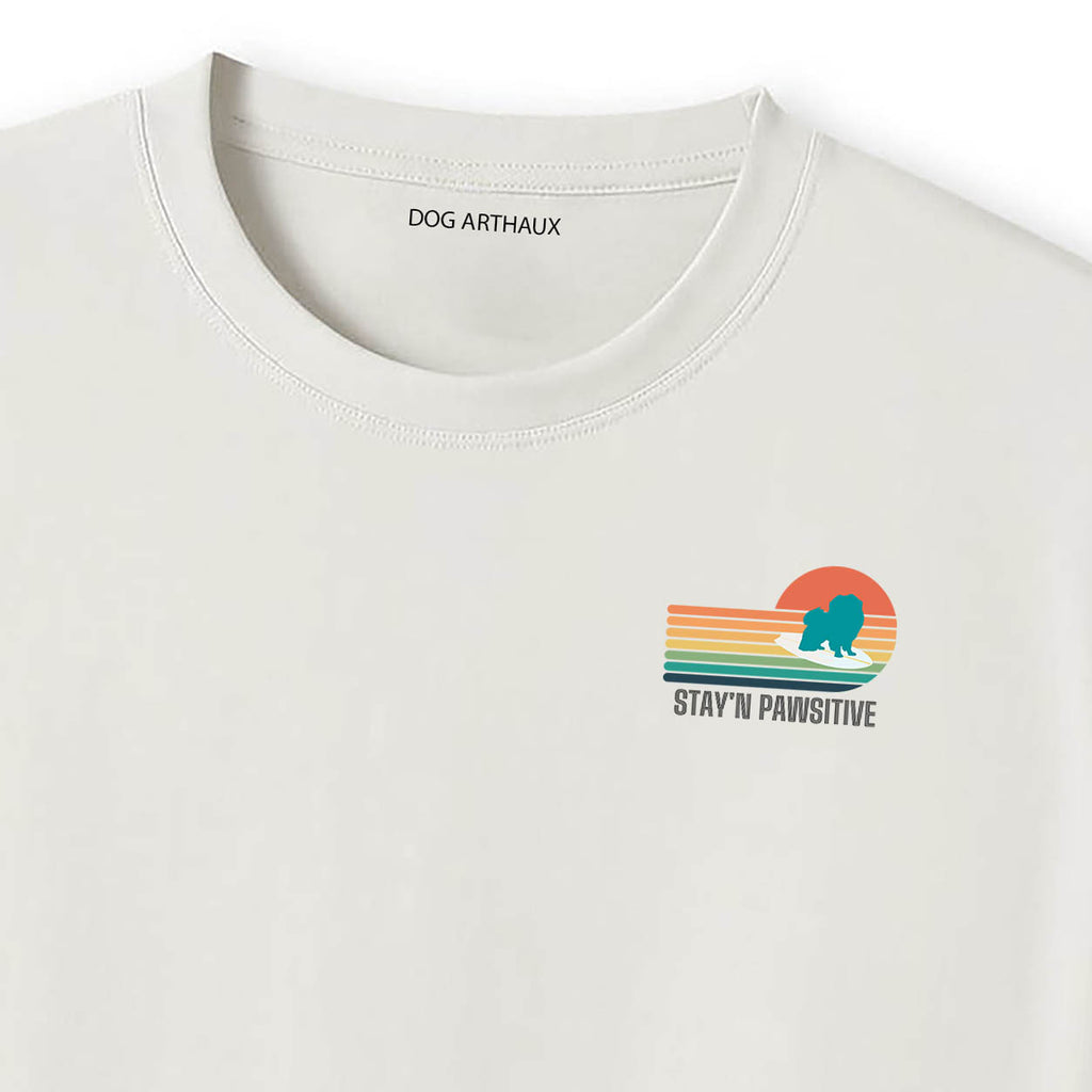 Pekingese Stay'n Pawsitive  Retro Surfer Dog T-Shirt