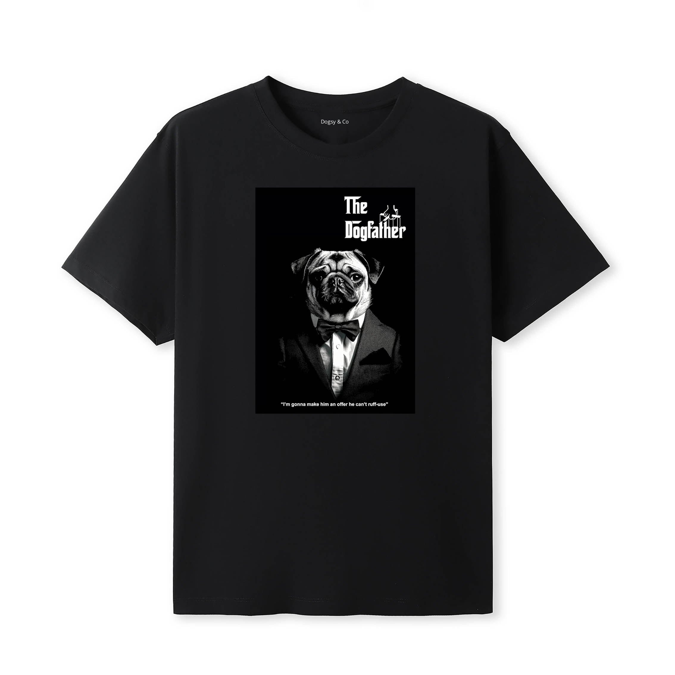 Pug Dogfather T-Shirt Artwork