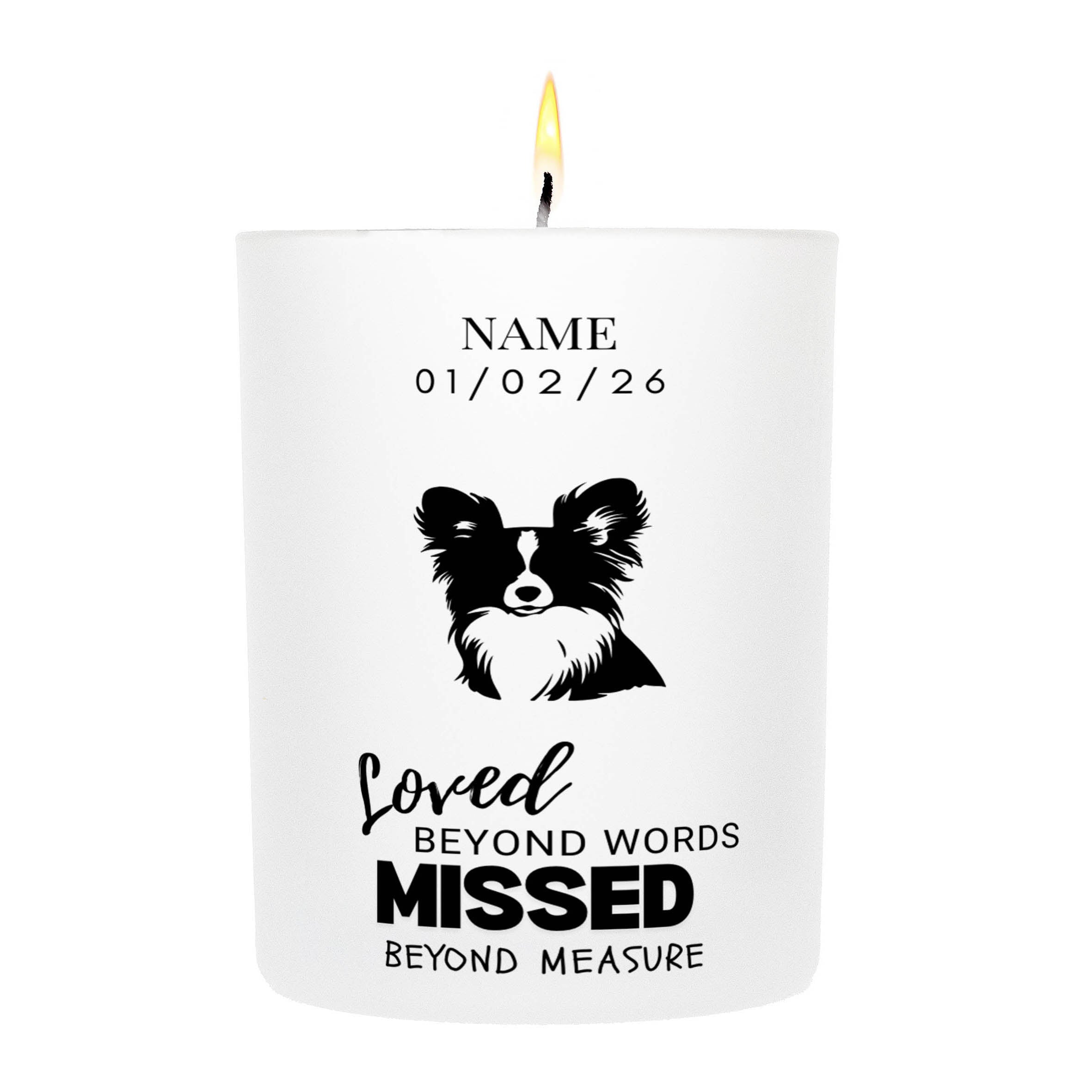 Papillon – Loved Beyond Words, Missed Beyond Measure Custom Candle