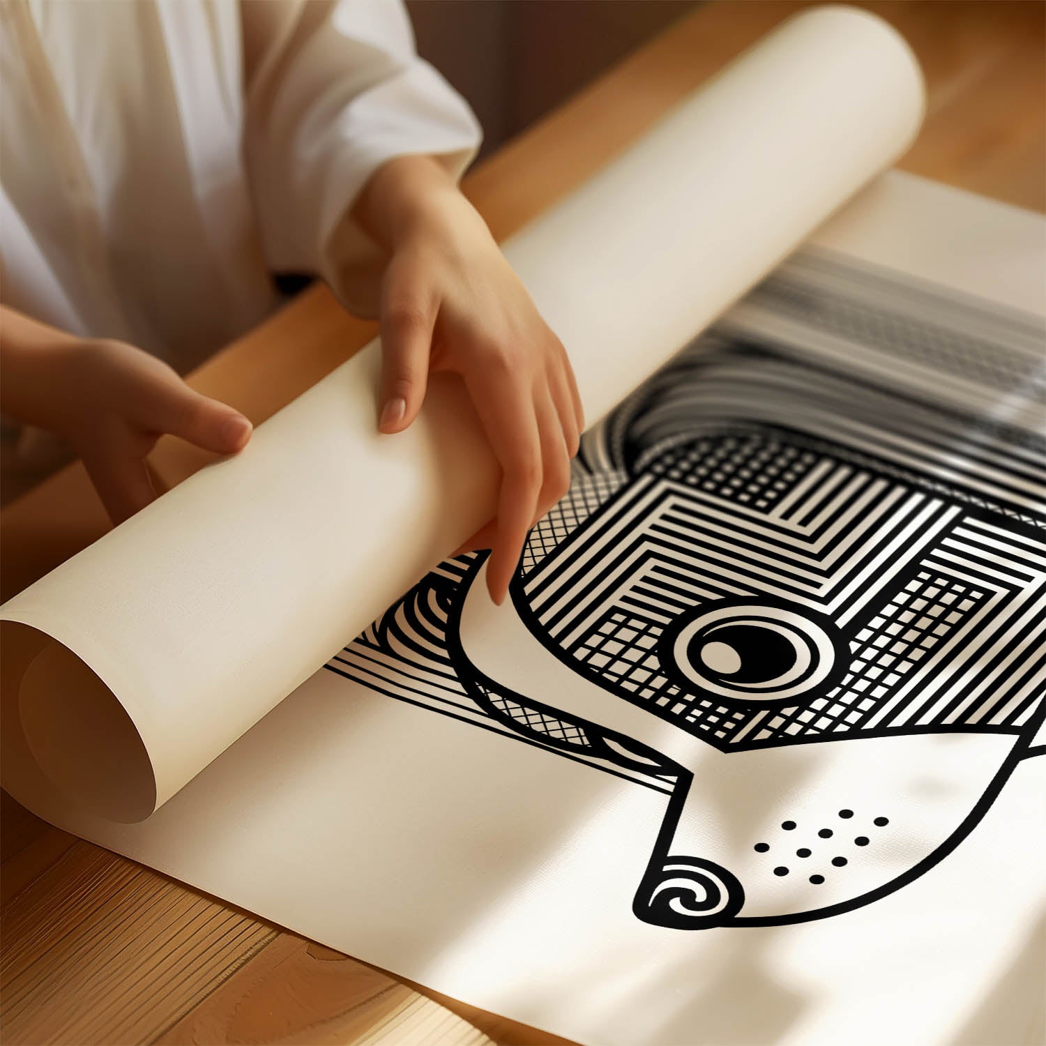 Papillon Geometric Line Art mockup