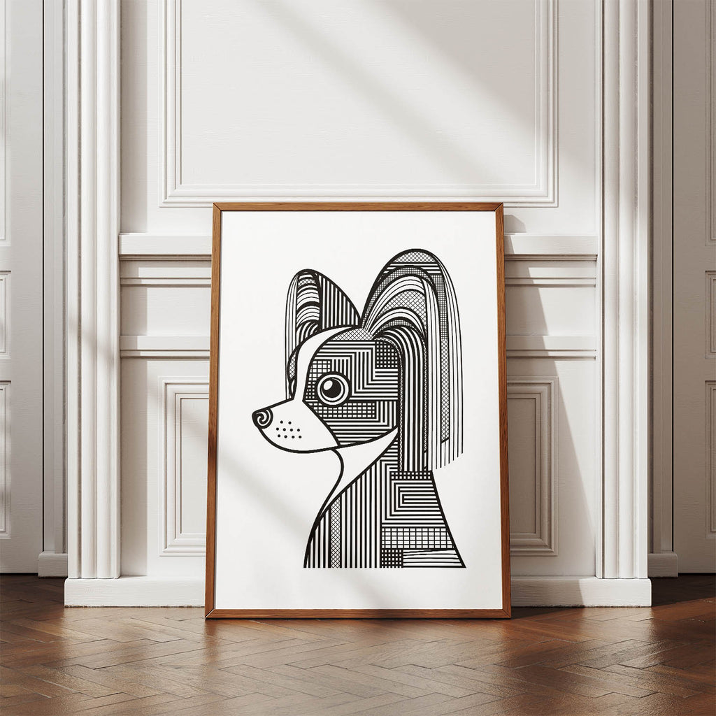 Papillon Geometric Line Art mockup