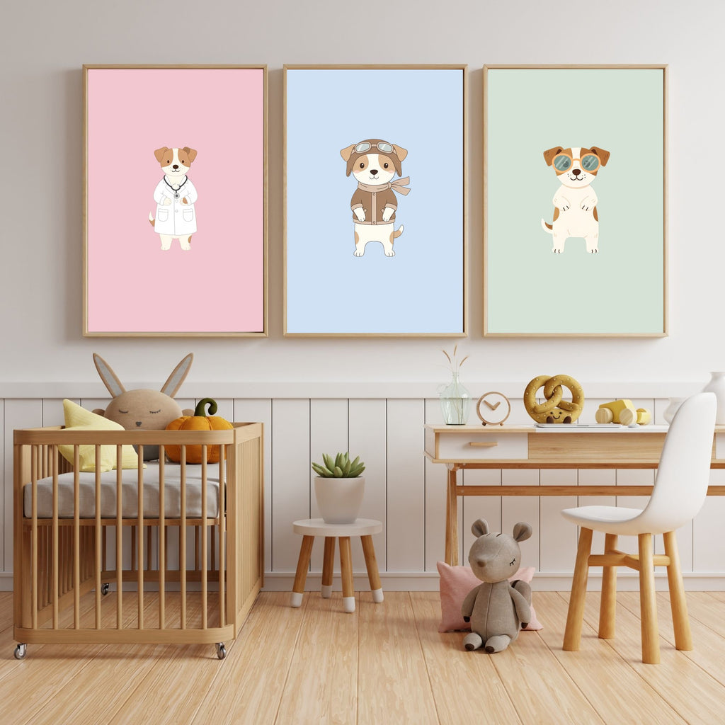 Parson Russell Terrier Kids Nursery Wall Art Print Bundle — 22 Dog Costume Designs, 5 Colours, 6 Print Sizes | Digital Download