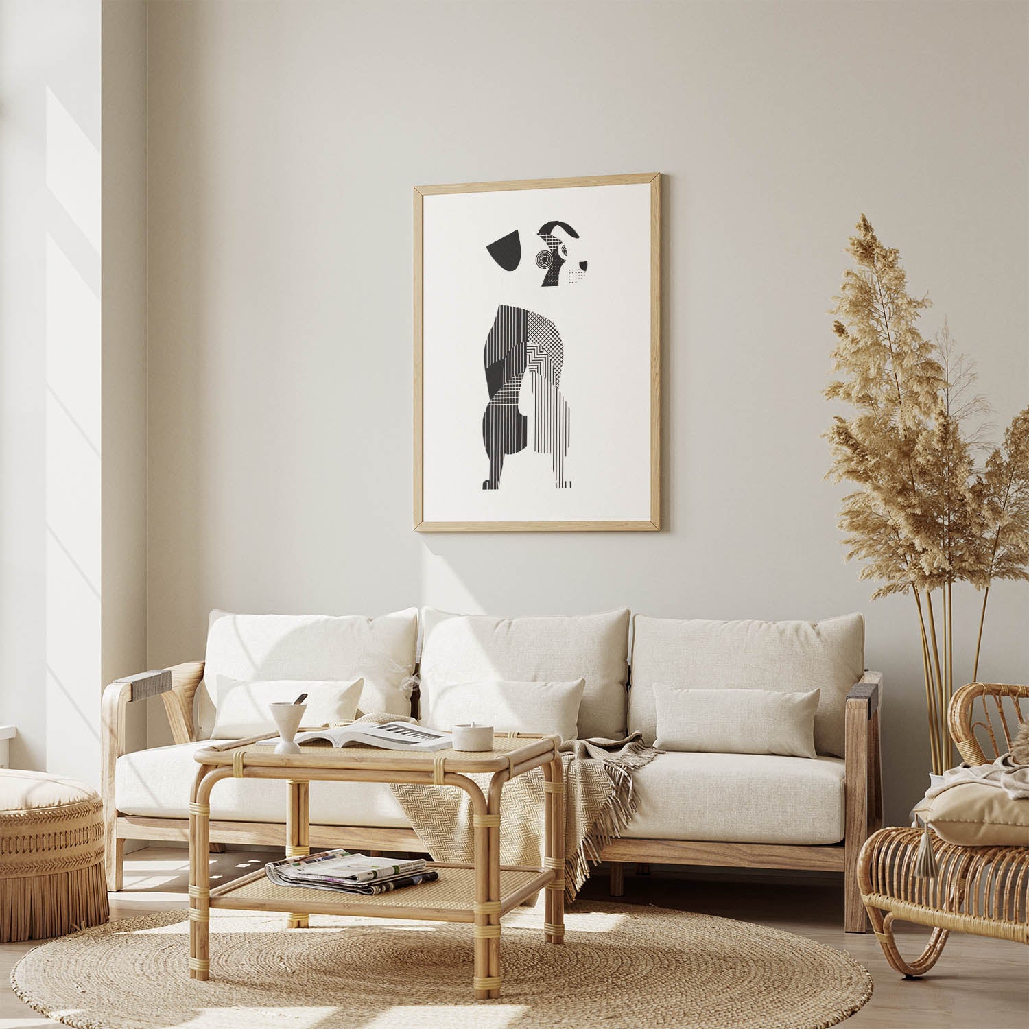 Parson Russell Terrier Geometric Line Art mockup