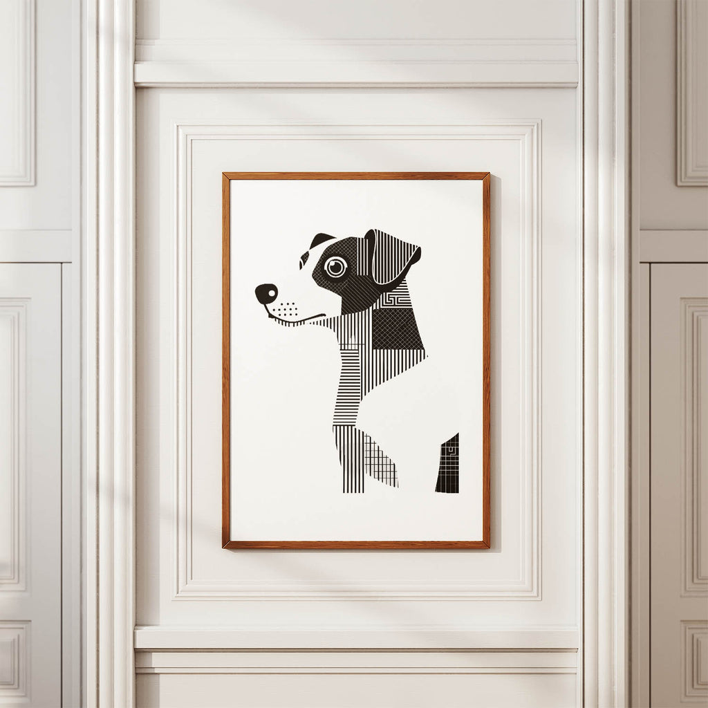 Parson Russell Terrier Geometric Line Art mockup