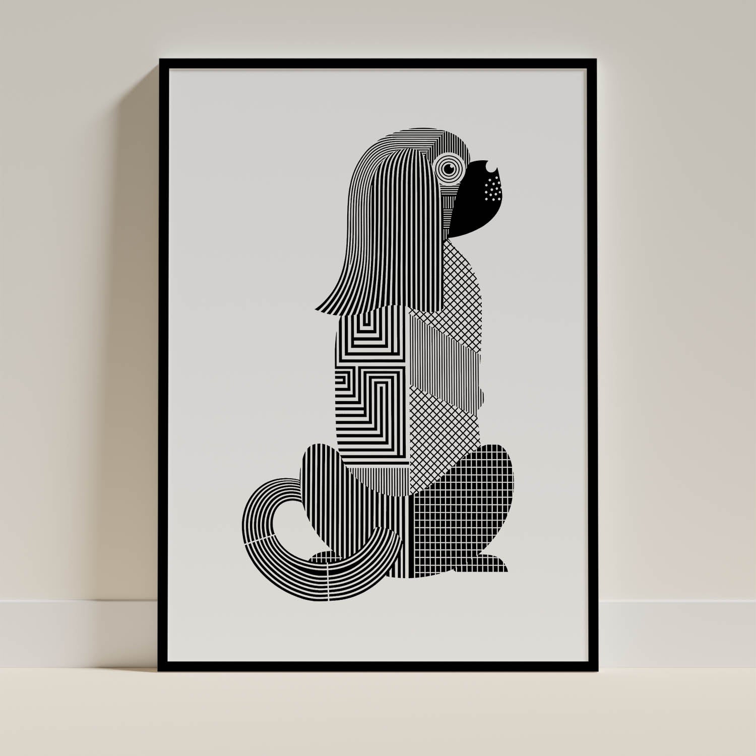 Pekingese Geometric Line Art mockup