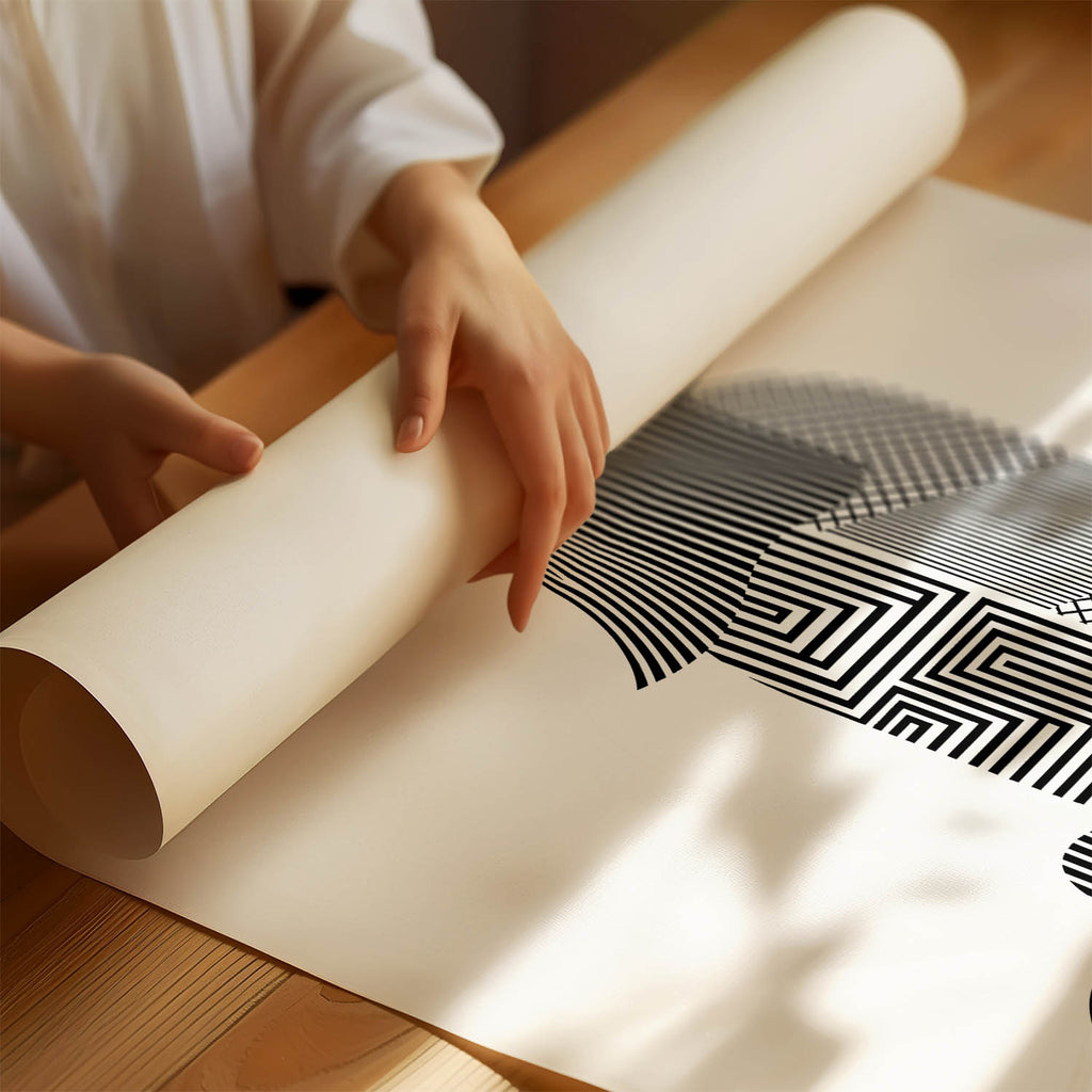 Pekingese Geometric Line Art mockup