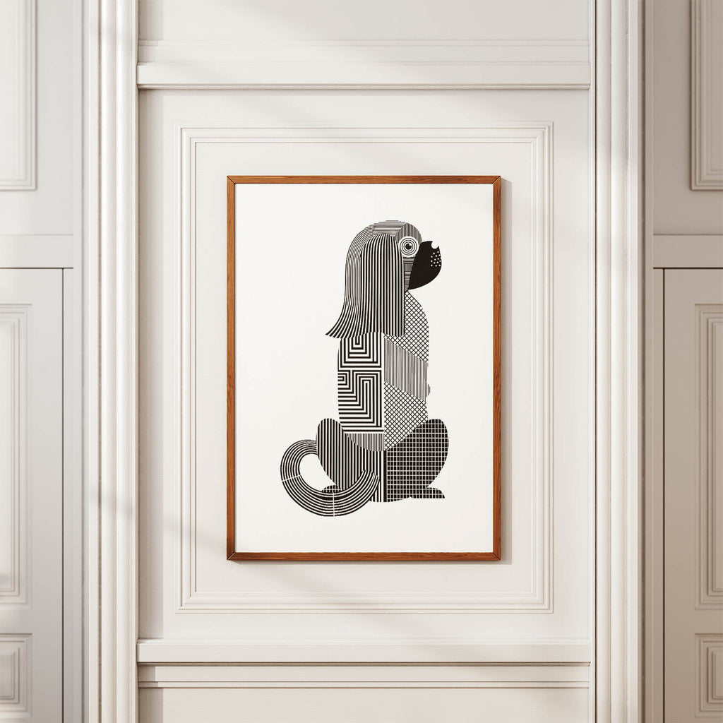 Pekingese Geometric Line Art mockup