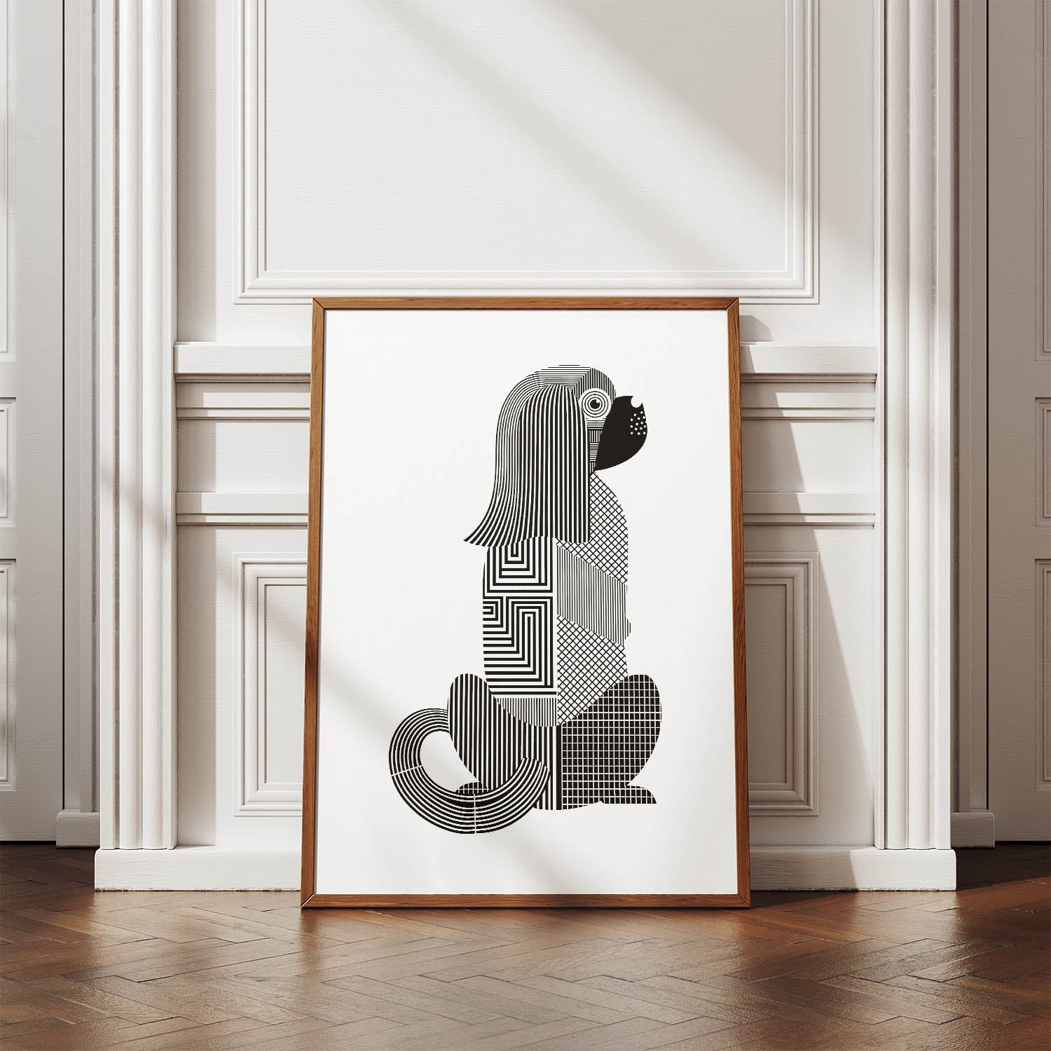 Pekingese Geometric Line Art mockup
