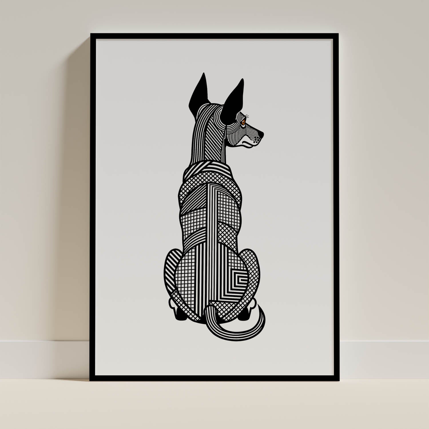 Pharaoh Hound Geometric Line Art mockup