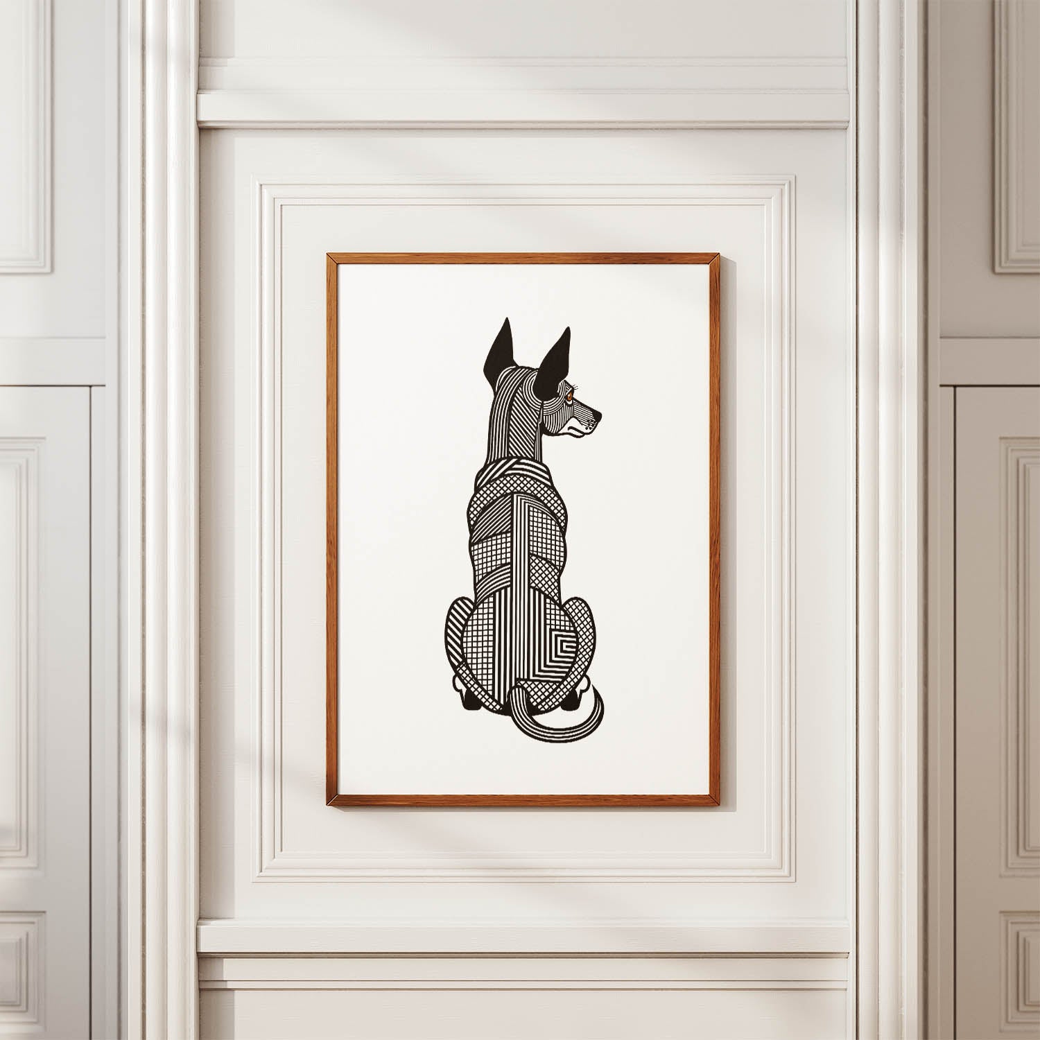 Pharaoh Hound Geometric Line Art mockup