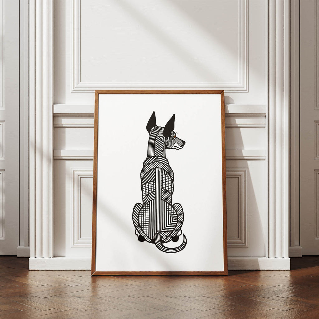 Pharaoh Hound Geometric Line Art mockup
