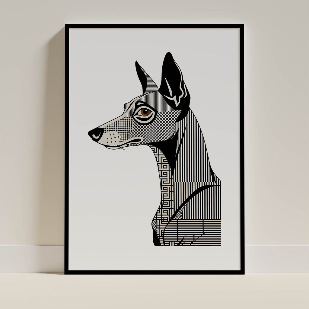 Pharaoh Hound Geometric Line Art mockup