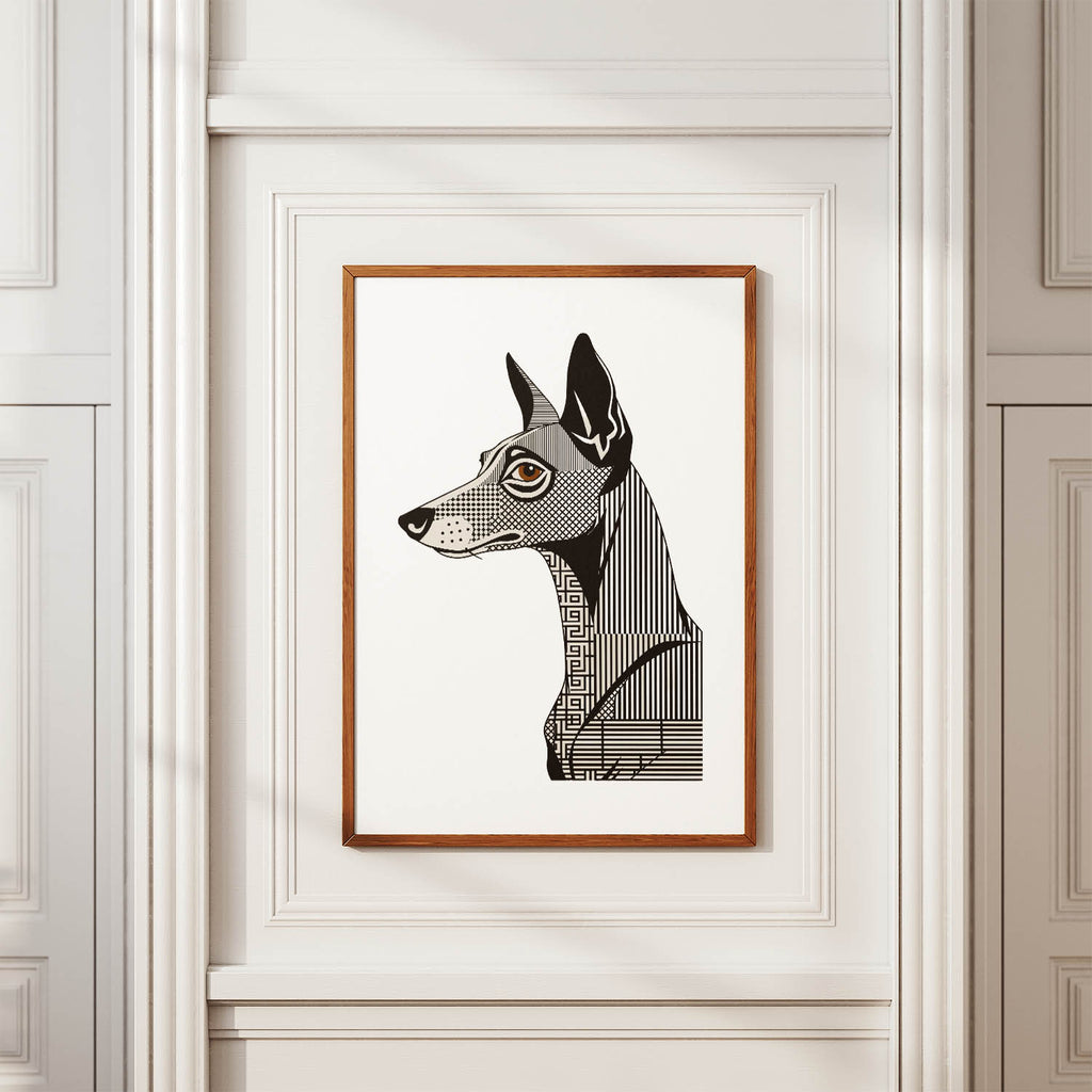 Pharaoh Hound Geometric Line Art mockup
