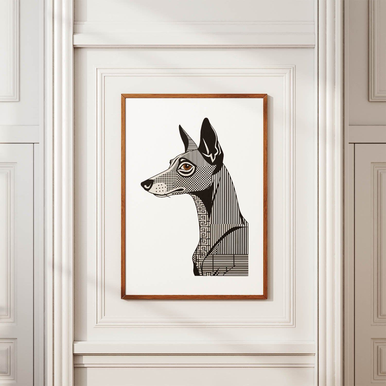 Pharaoh Hound Geometric Line Art mockup