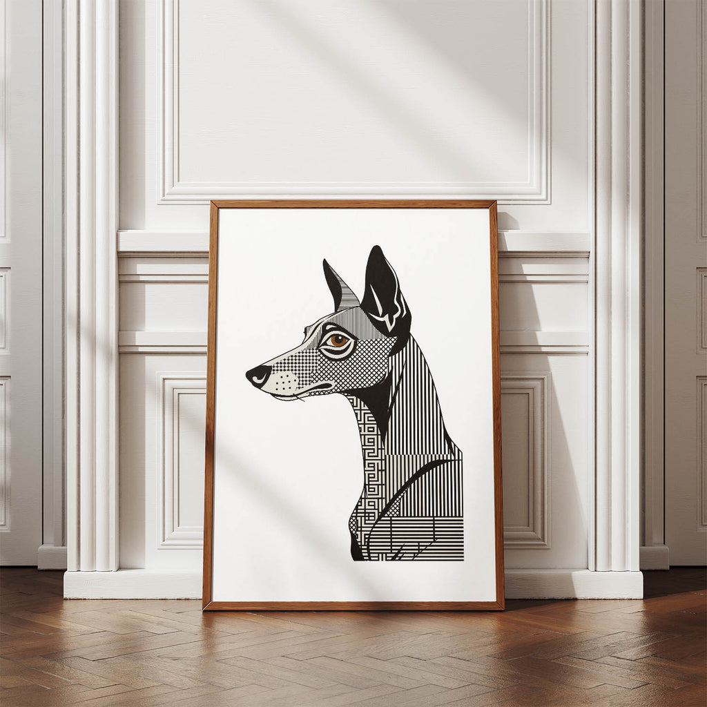 Pharaoh Hound Geometric Line Art mockup