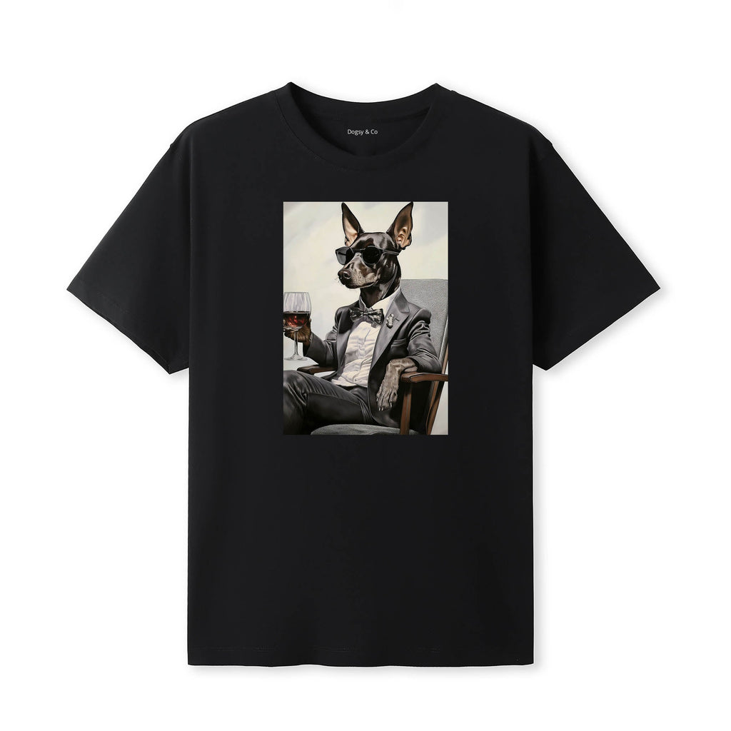 Miniature Pinscher distinguished gentleman dog t-shirt - black