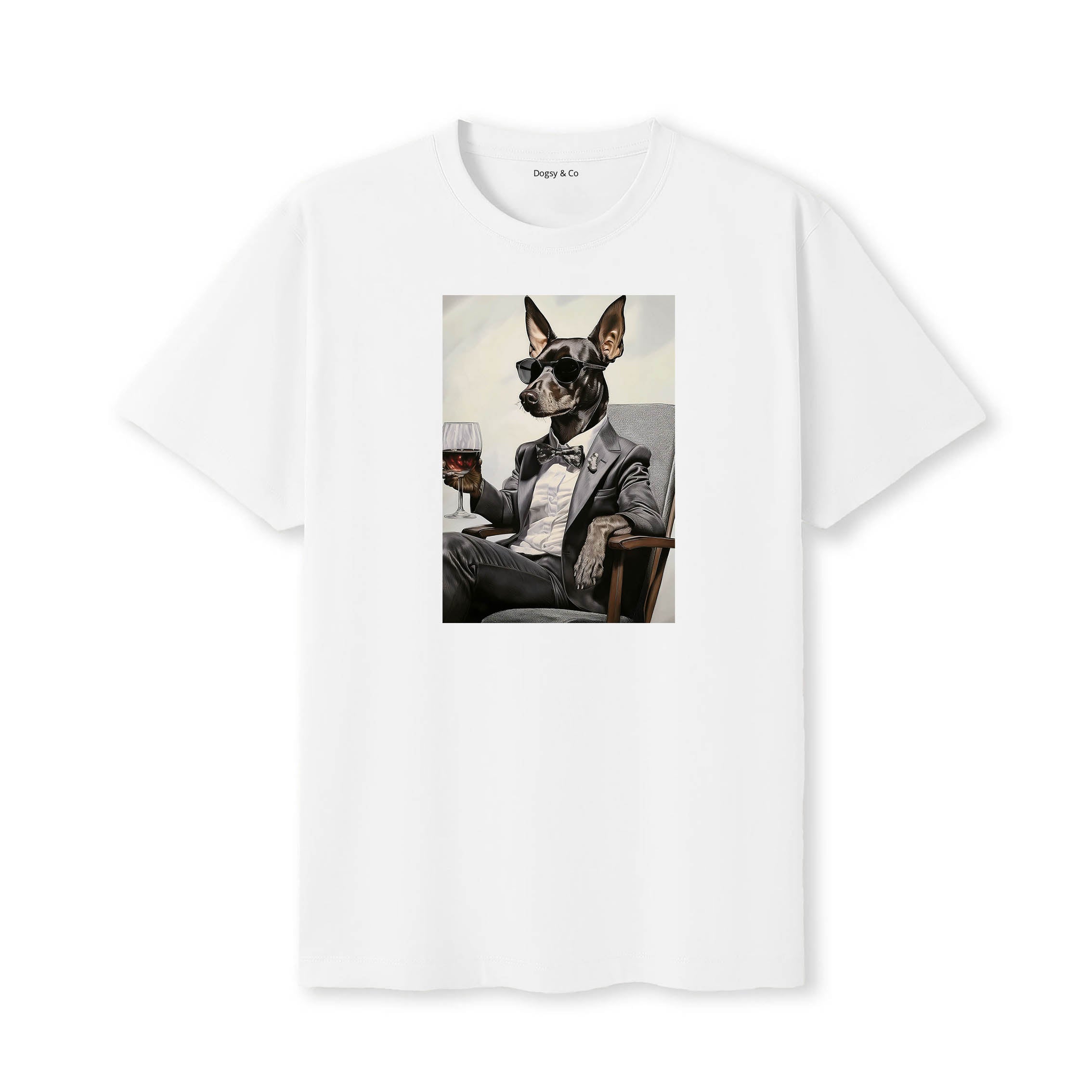 Miniature Pinscher distinguished gentleman dog t-shirt - white