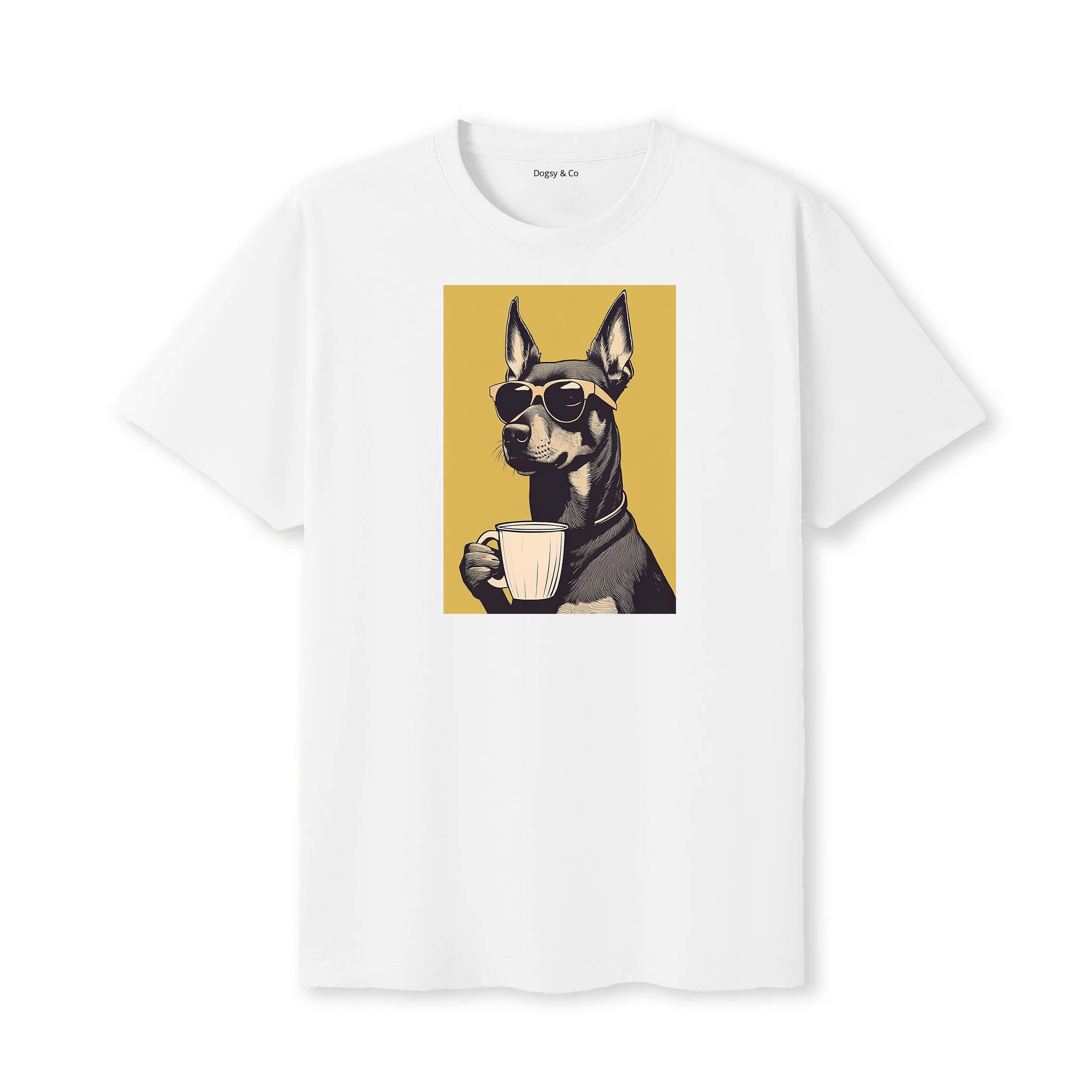 Miniature Pinscher Coffee Dog T-Shirt White