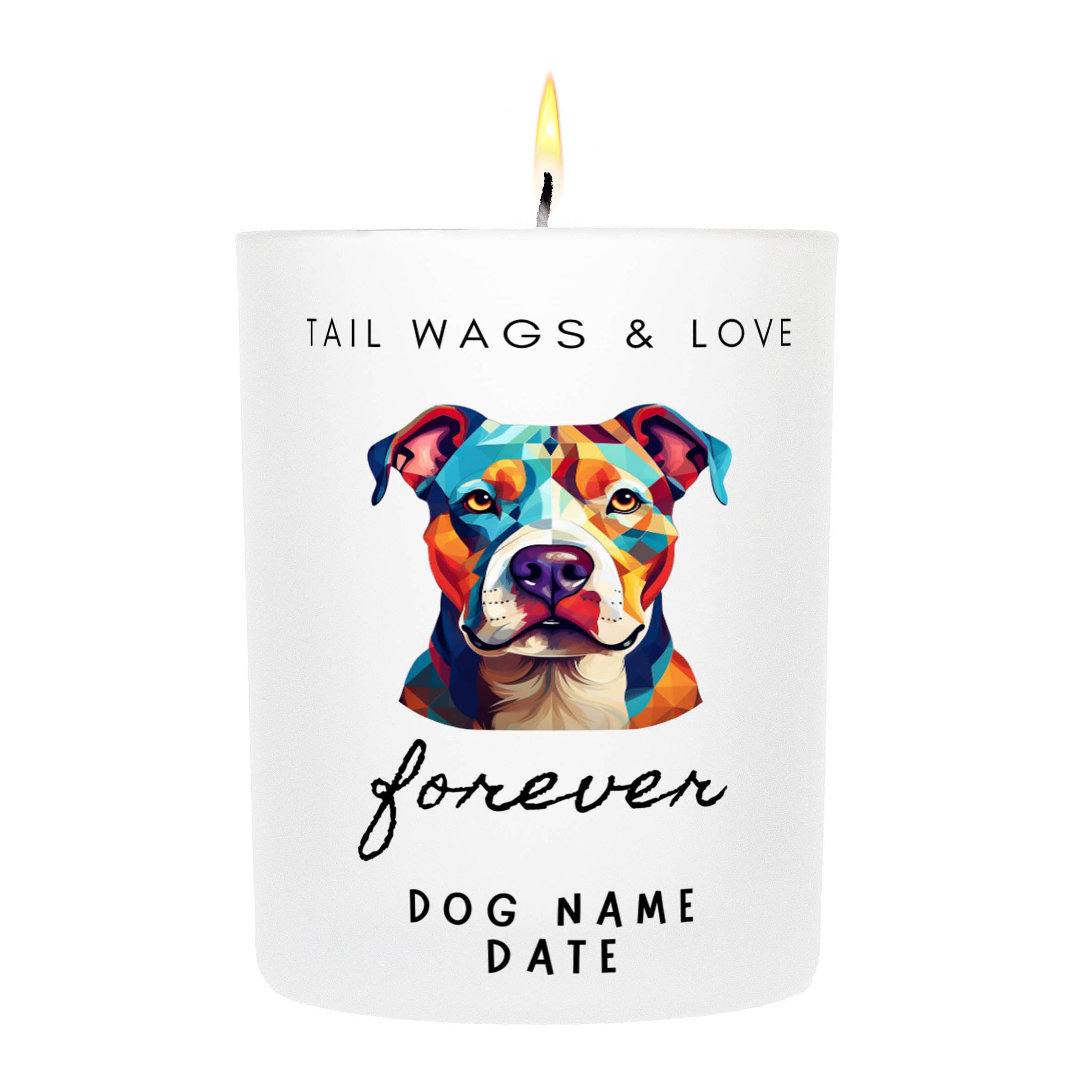 PITBULL TERRIER   Tail Wags & Love Custom Candle