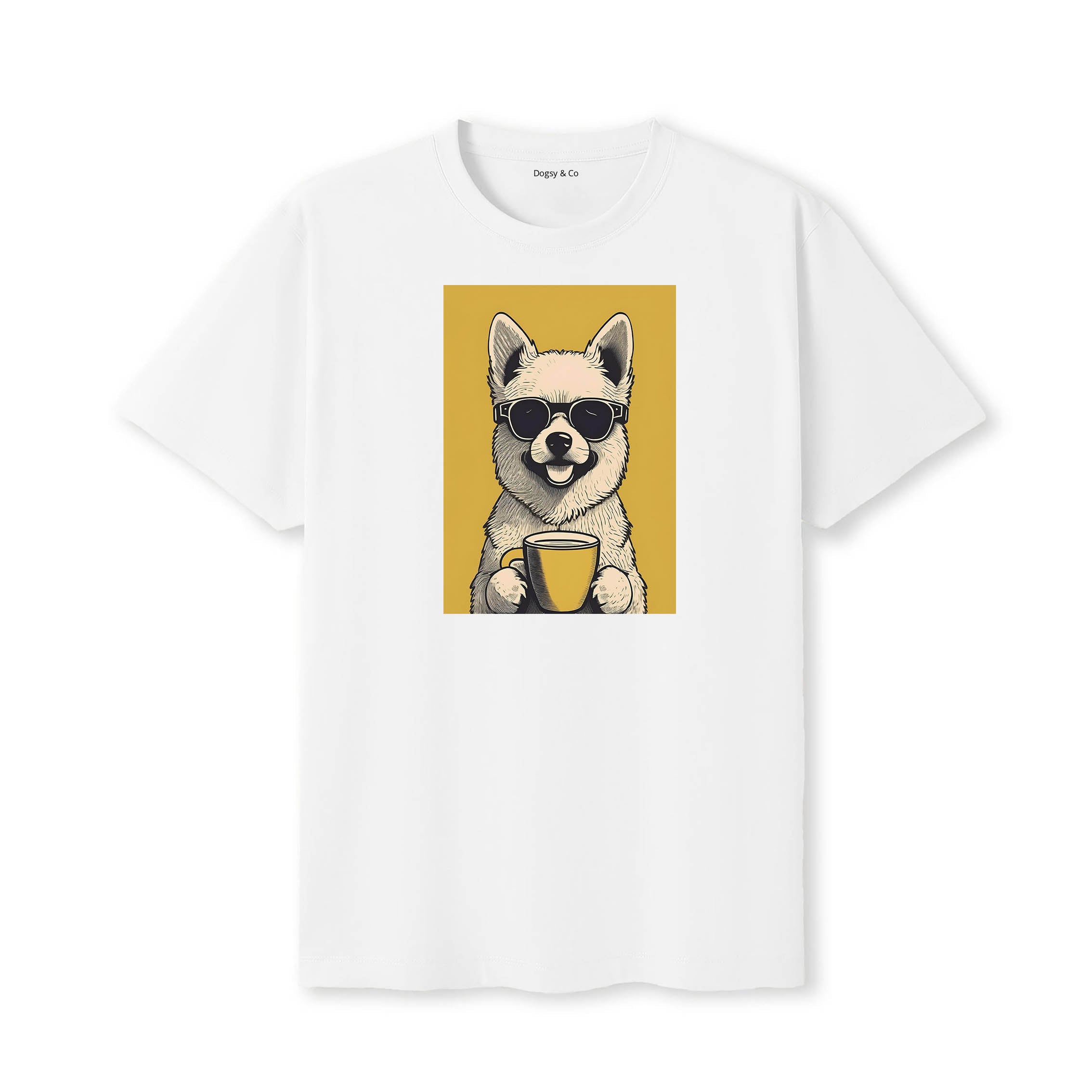 Pomapoo Coffee Dog T-Shirt White