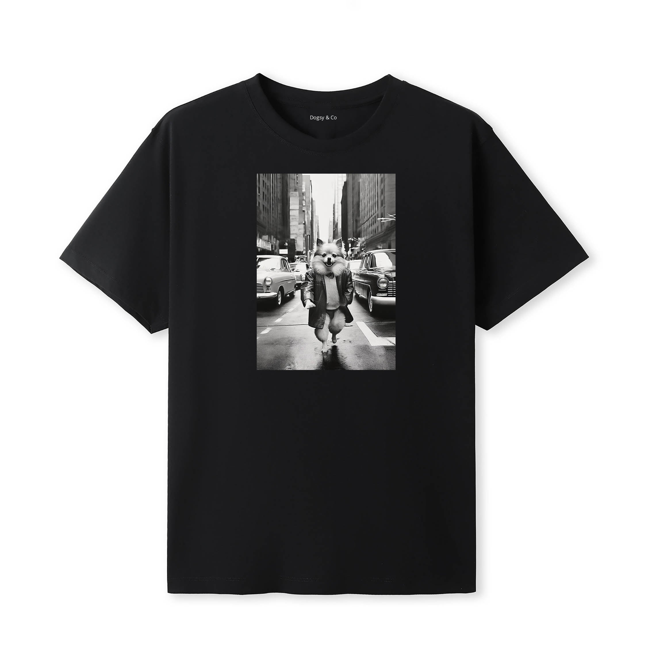 Pomeranian Dogsy Dean T-Shirt Black