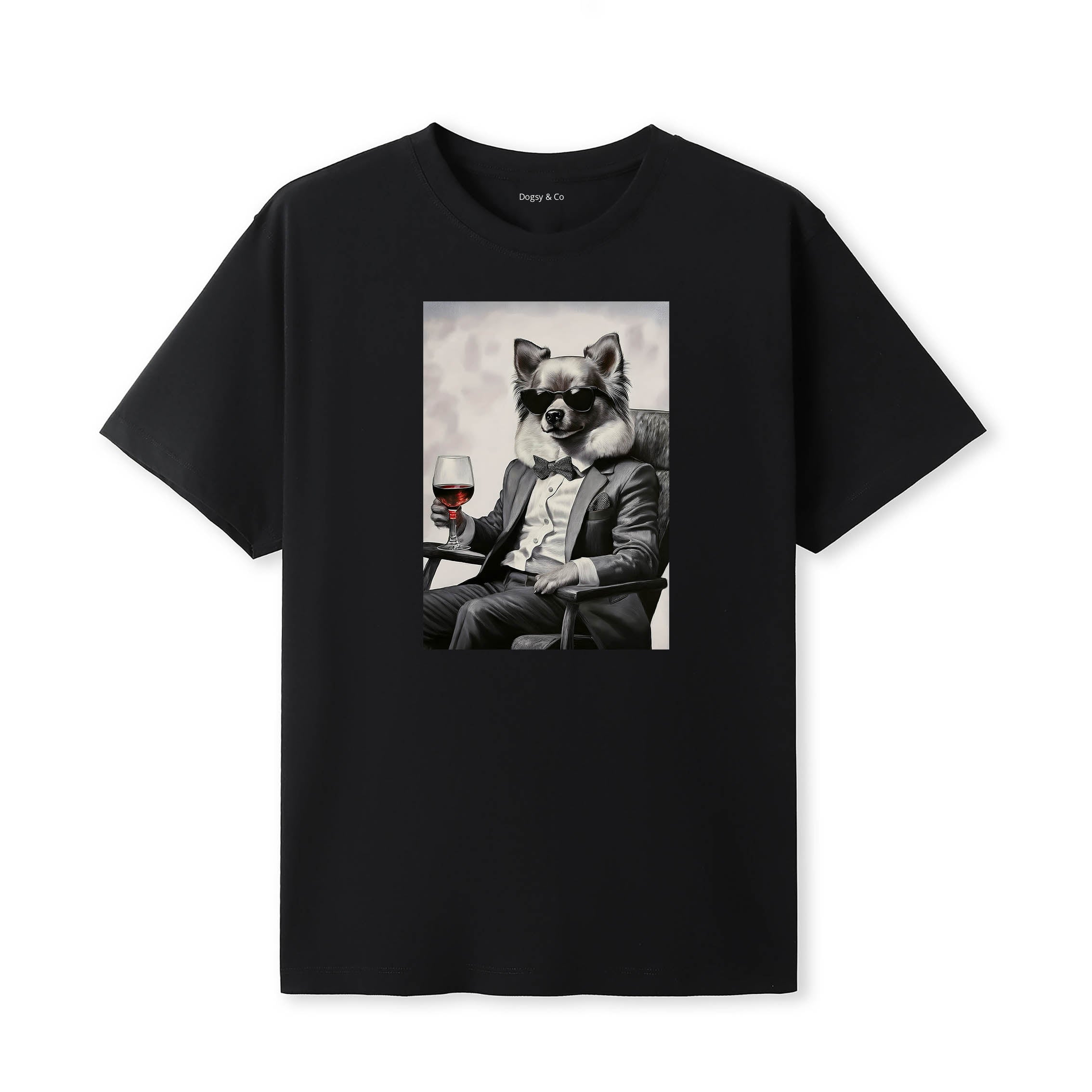 Pomeranian distinguished gentleman dog t-shirt - black