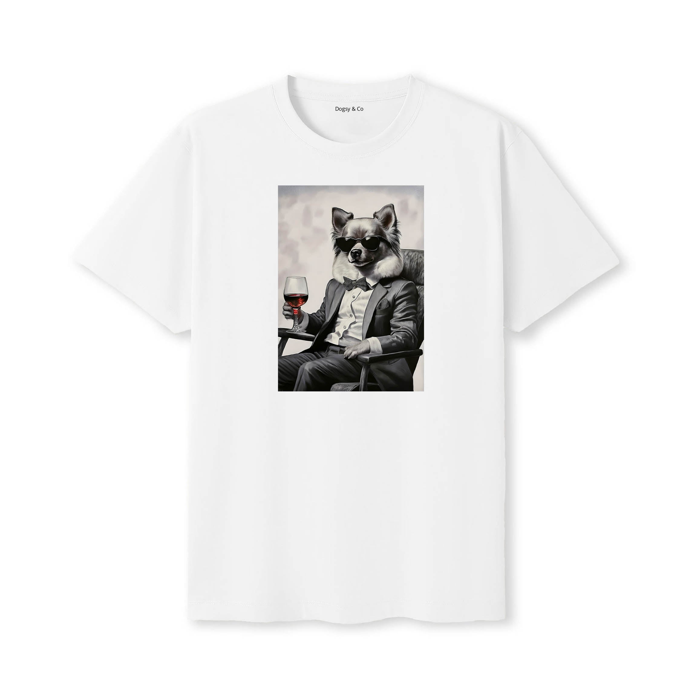 Pomeranian distinguished gentleman dog t-shirt - white
