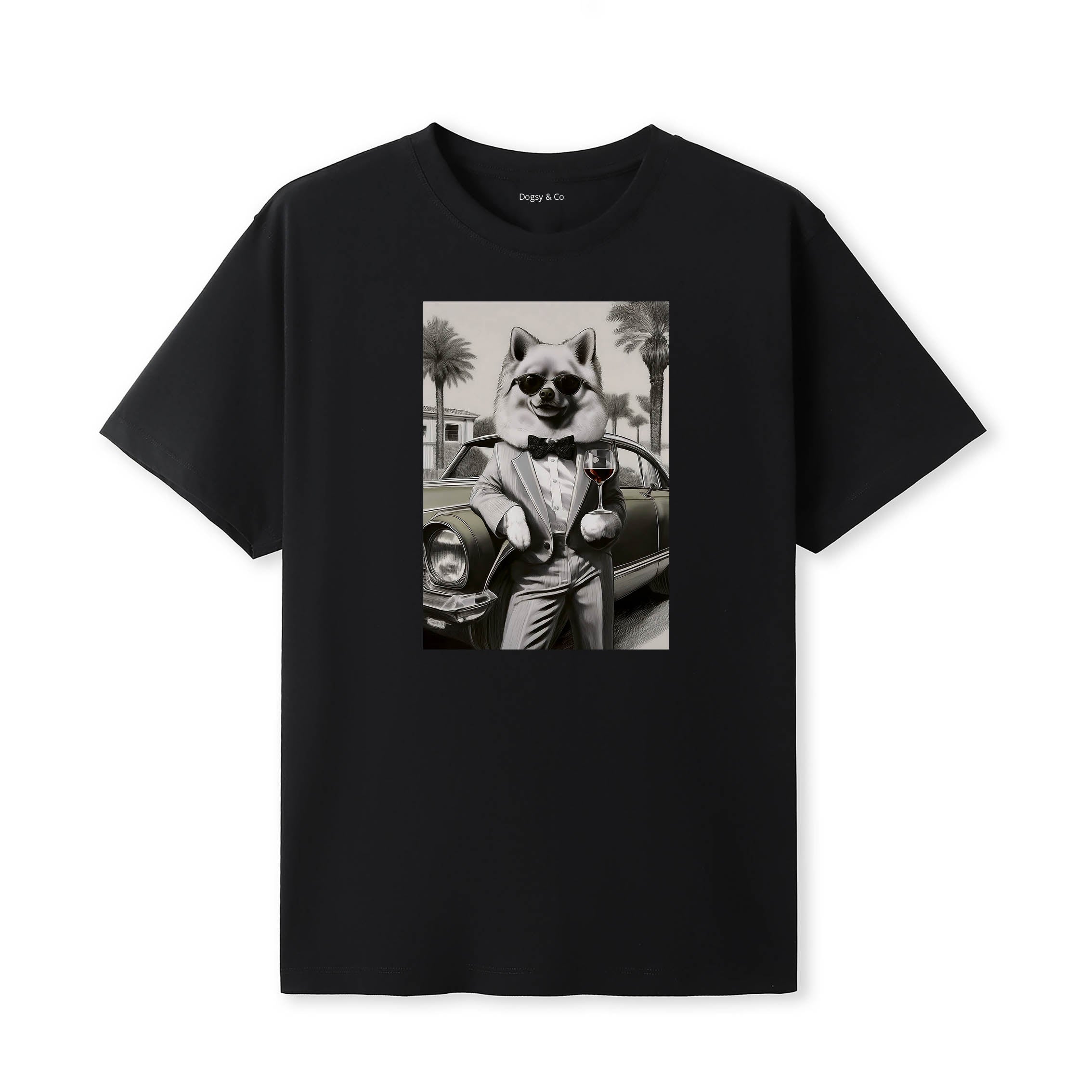Pomeranian distinguished gentleman dog t-shirt - black