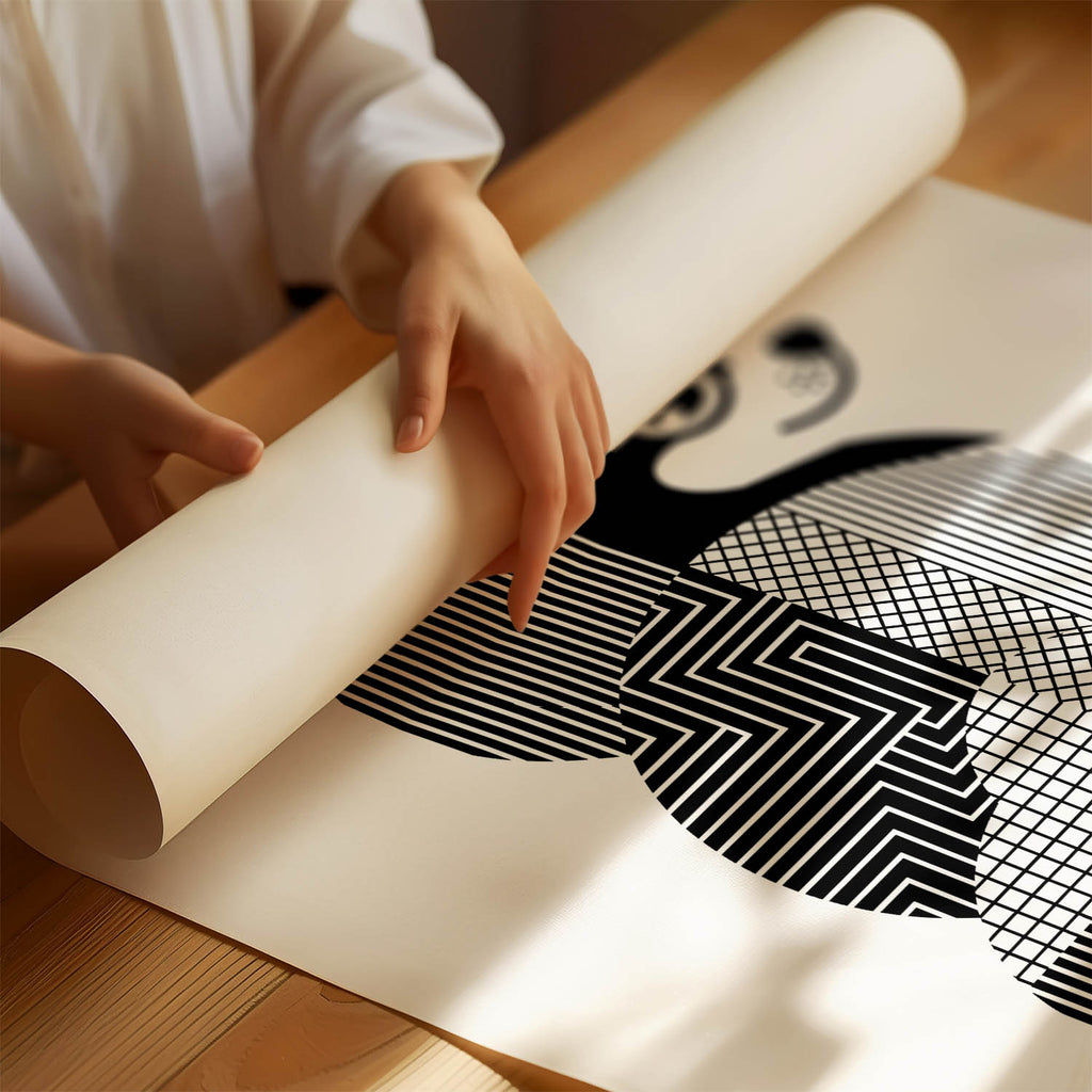 Pomeranian Geometric Line Art mockup