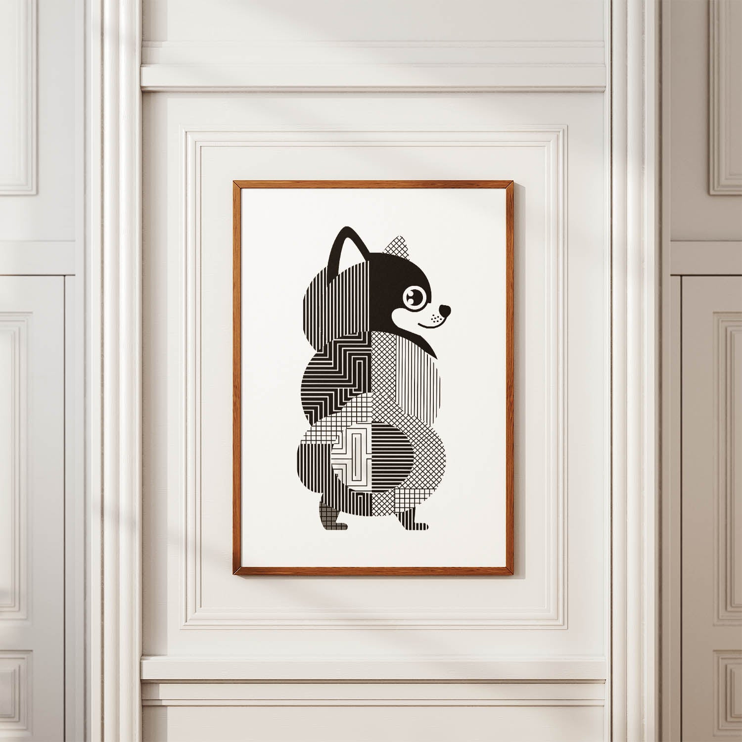 Pomeranian Geometric Line Art mockup