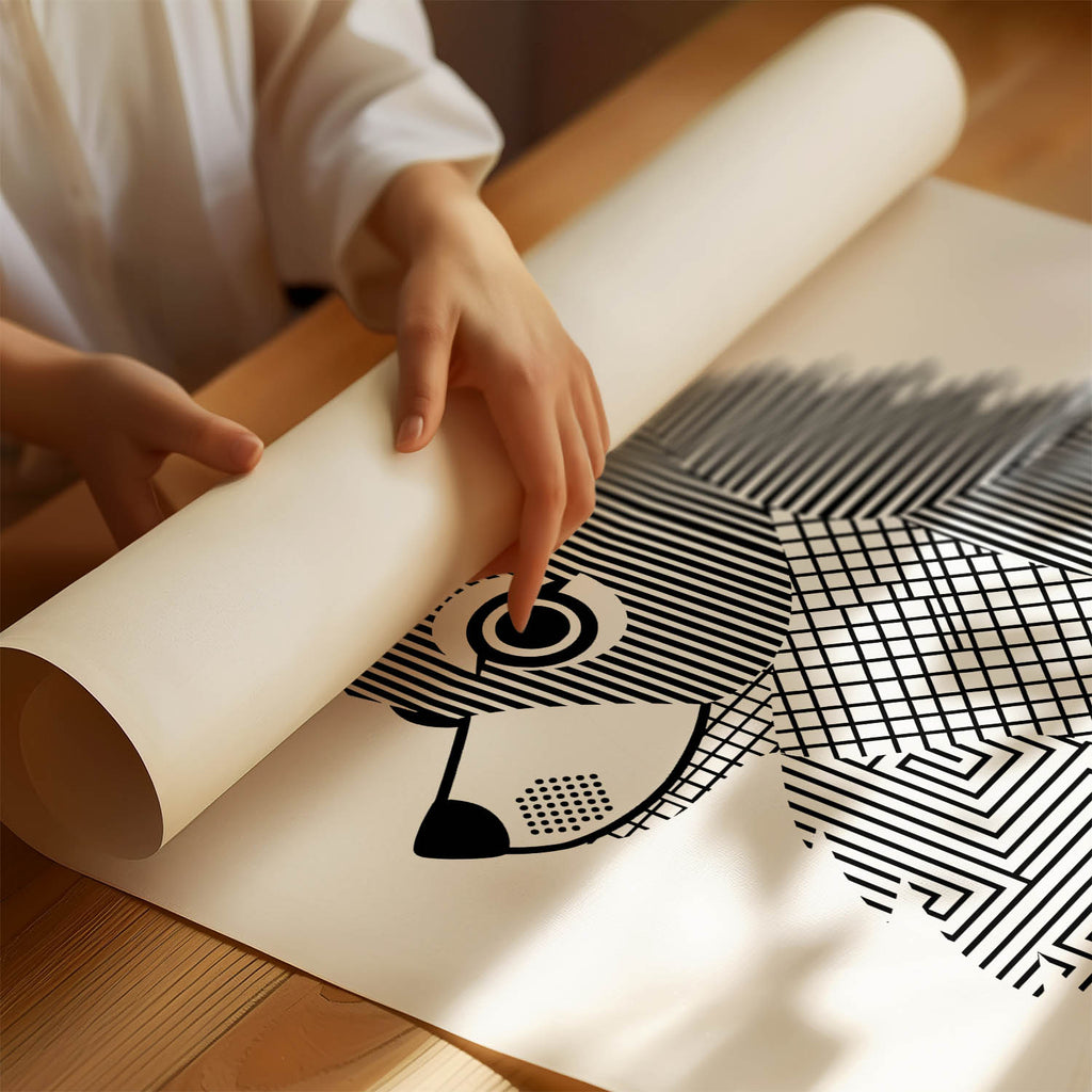 Pomeranian Geometric Line Art mockup
